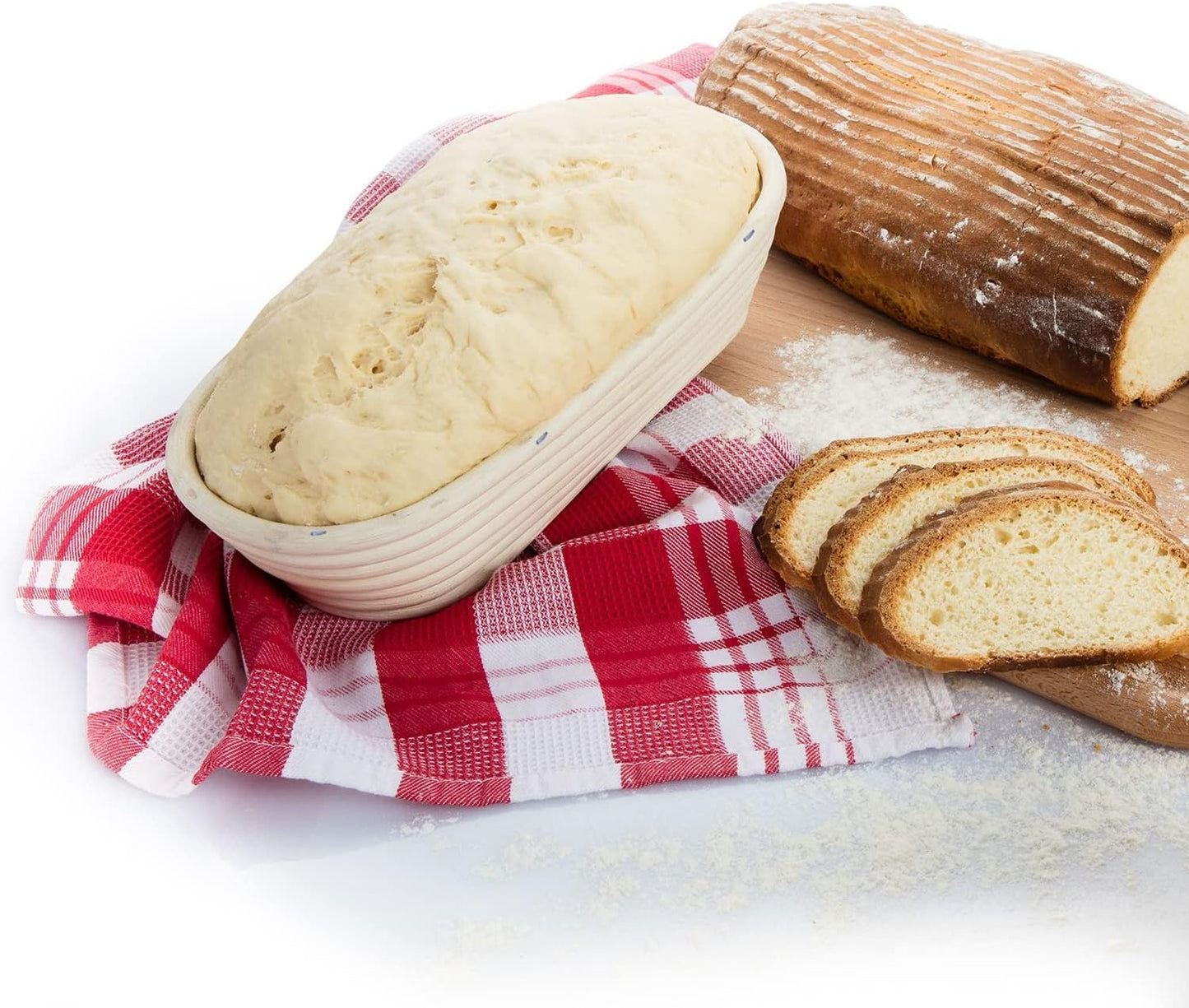 Gärkörbchen-Set, Oval, Ca. 39,5 Cm, mit Bezug Länge: 39,5 cm