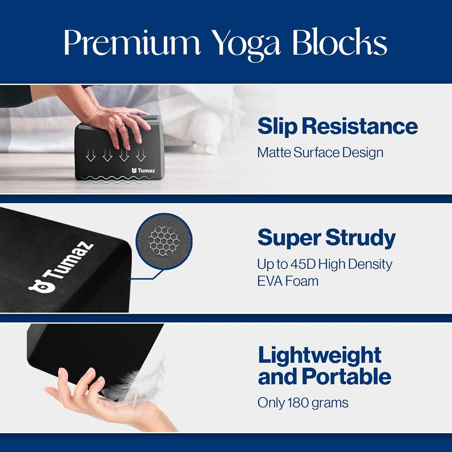 2er-Set Yoga Block mit Yoga-Gurt, 06. Schwarz
