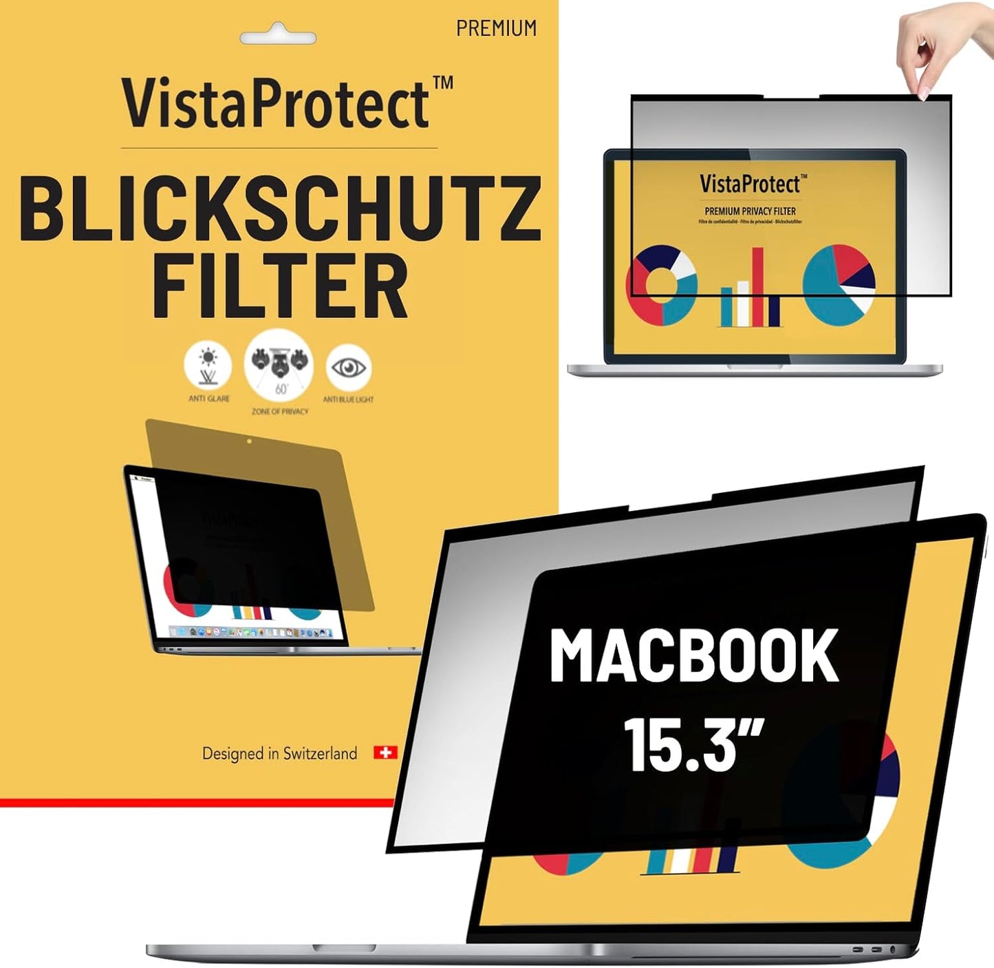 Displayschutzfolie für Apple MacBook Air 15 M2, 15.3" Zoll (MacBook Air 15 M2 2023+)