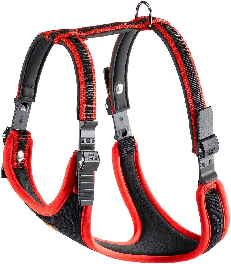 Verstellbares Hundegeschirr, Rot|Halsumfang: 50-60 cm/ Brustumfang: 70-80 cm