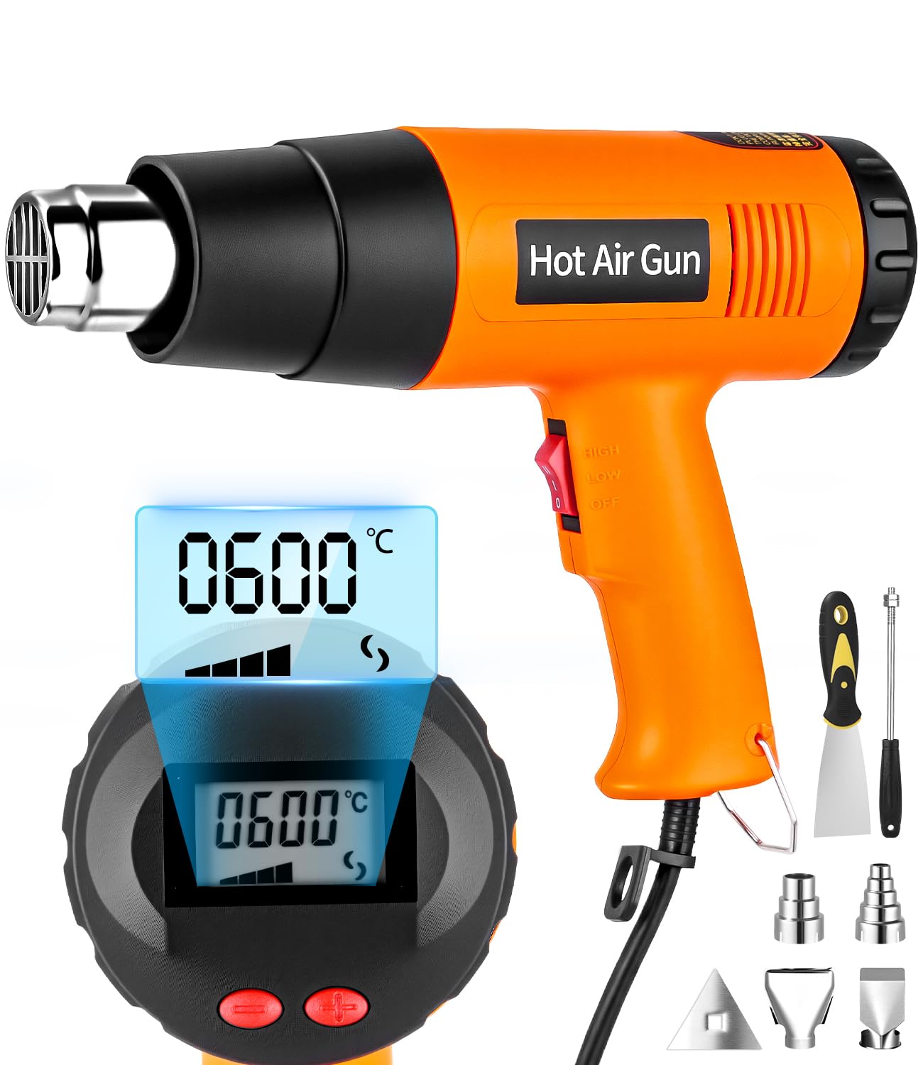Heissluftpistole 2000W mit LCD-Anzeige