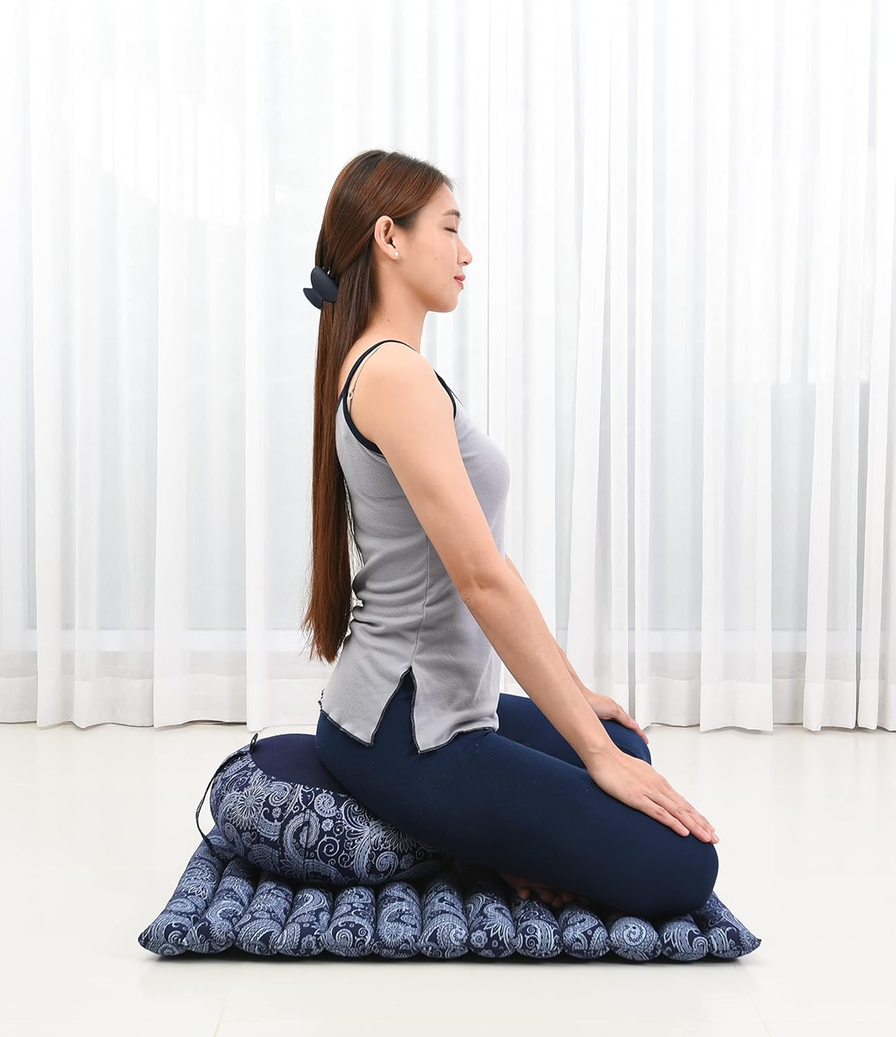 Meditationskissen Set mit Zafu und Zabuton, Cbt1 - Blau