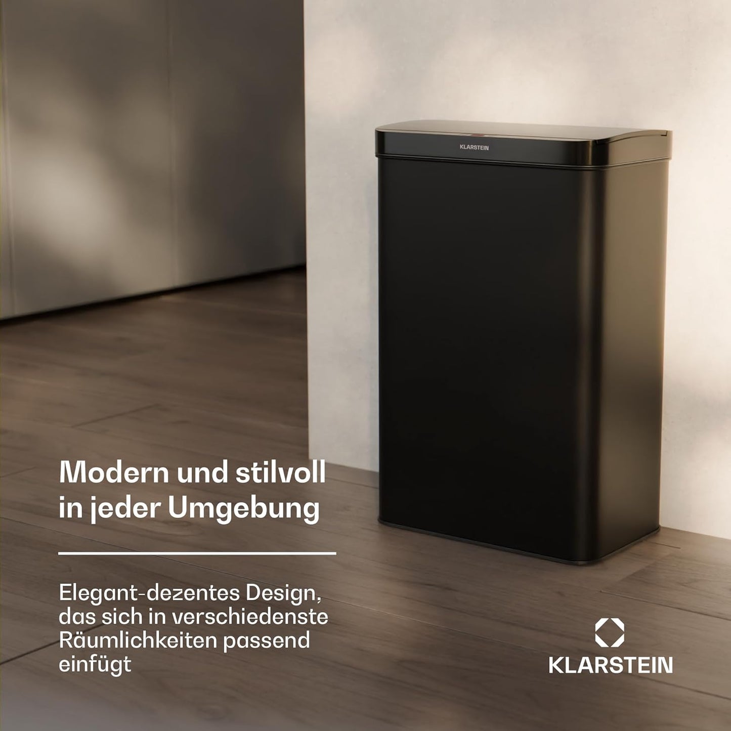 Sensor-Mülleimer mit Bewegungssensor & Soft-Close, 60 L Schwarz