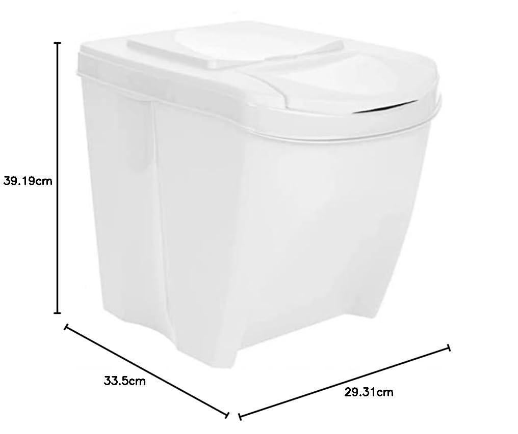 3er-Set Mülltrennsystem, 3 x 25L Weiss