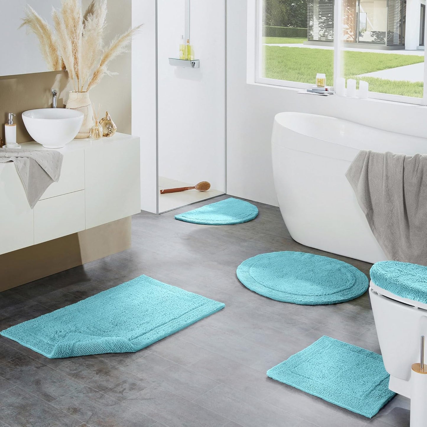Badematte Stuttgart, 80x150 cm, Türkis Badteppich - 80x150 cm