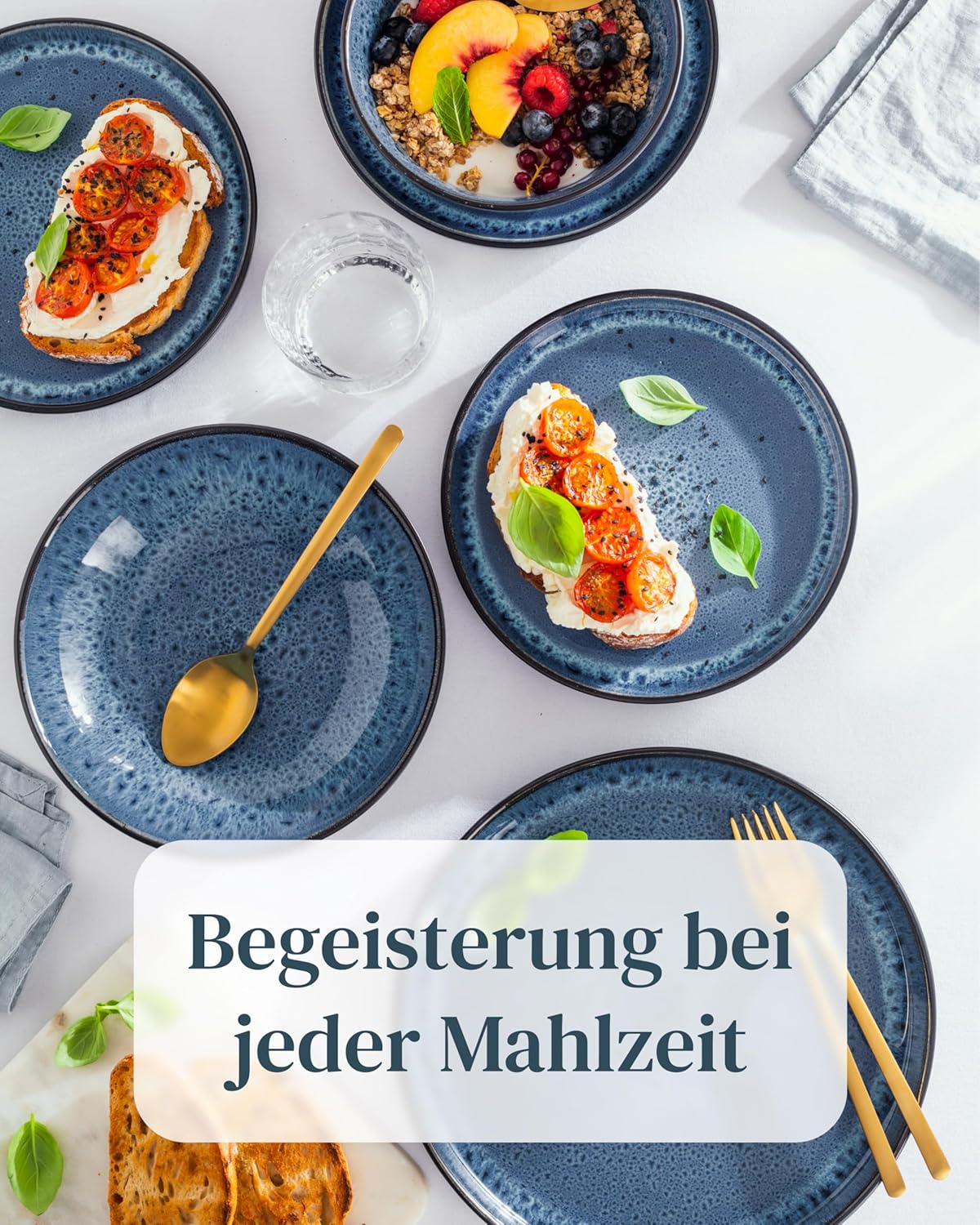 Ovale Servierplatte, Servierplatte Tiefblau