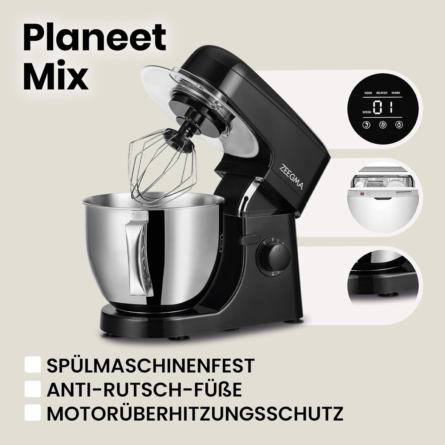 Planeet Mix Küchenmaschine, Planeet Mix / Schwarz