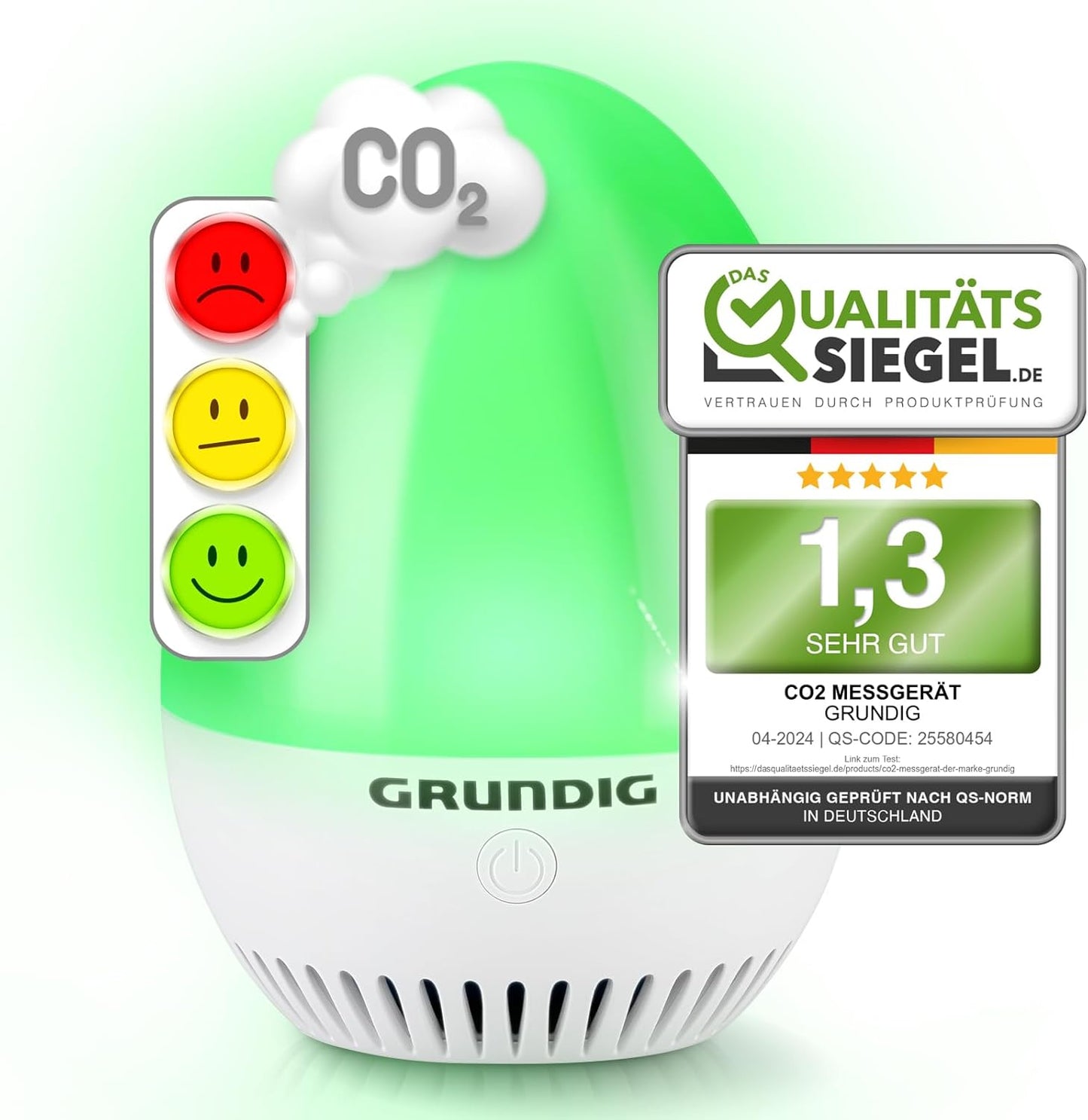 CO2 Messgerät mit Kalibrierungsautomatik & Akku, Modern