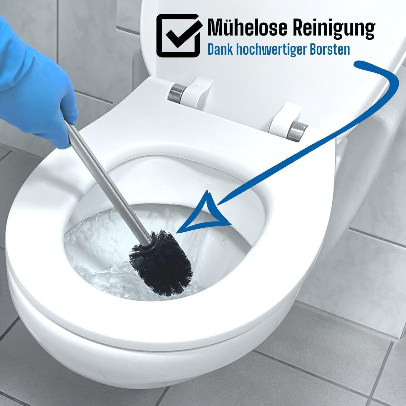 12er-Set Ersatz WC-Bürstenkopf, 10er Set Schwarz