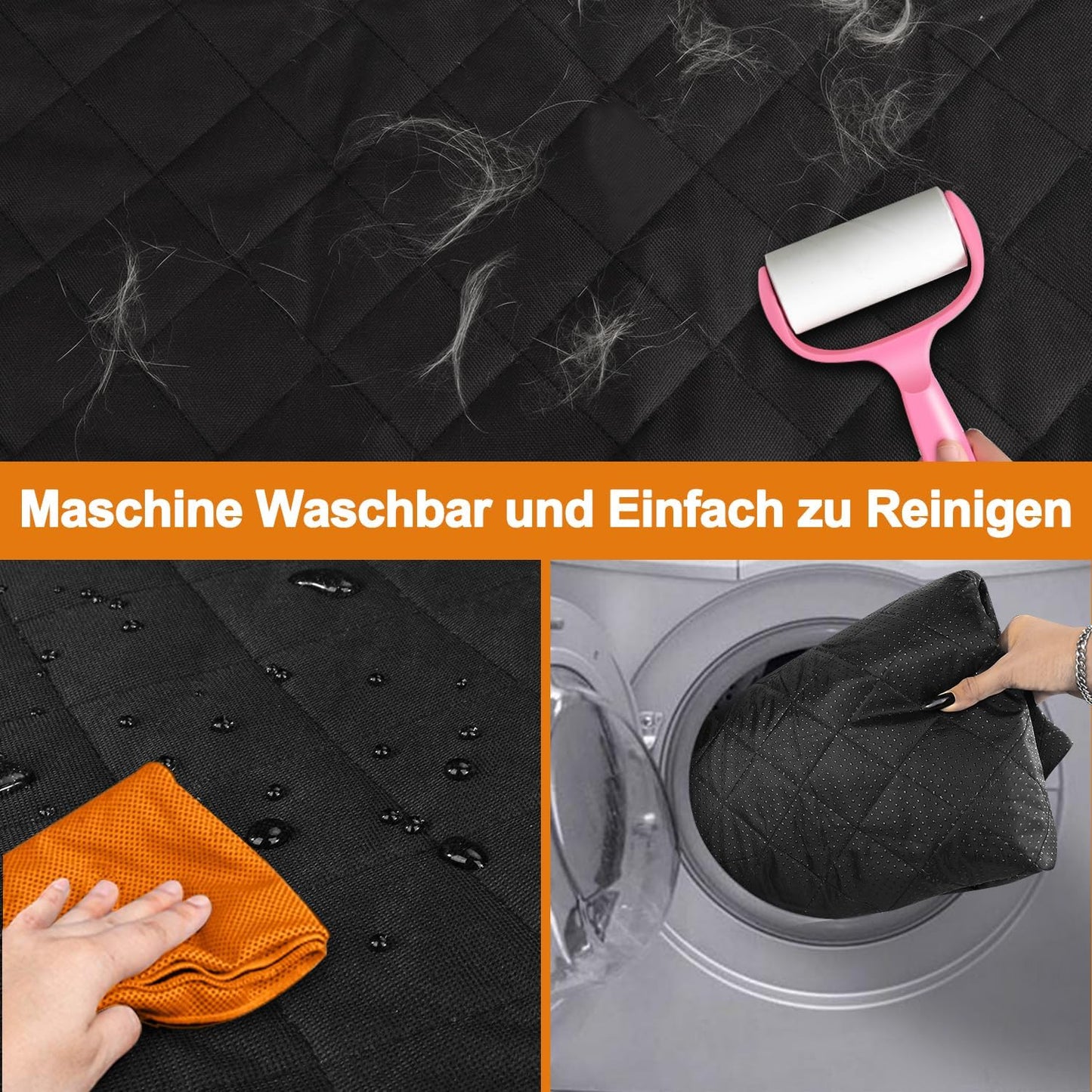 Kofferraumschondecke für Haustiere, Schwarz (Rautenmuster)