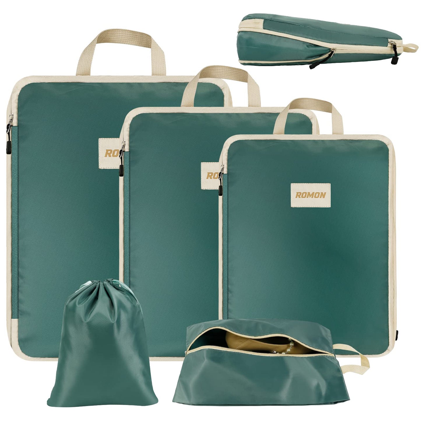Koffer-Organizer Kompressions-Set, 4.875 litri Grün