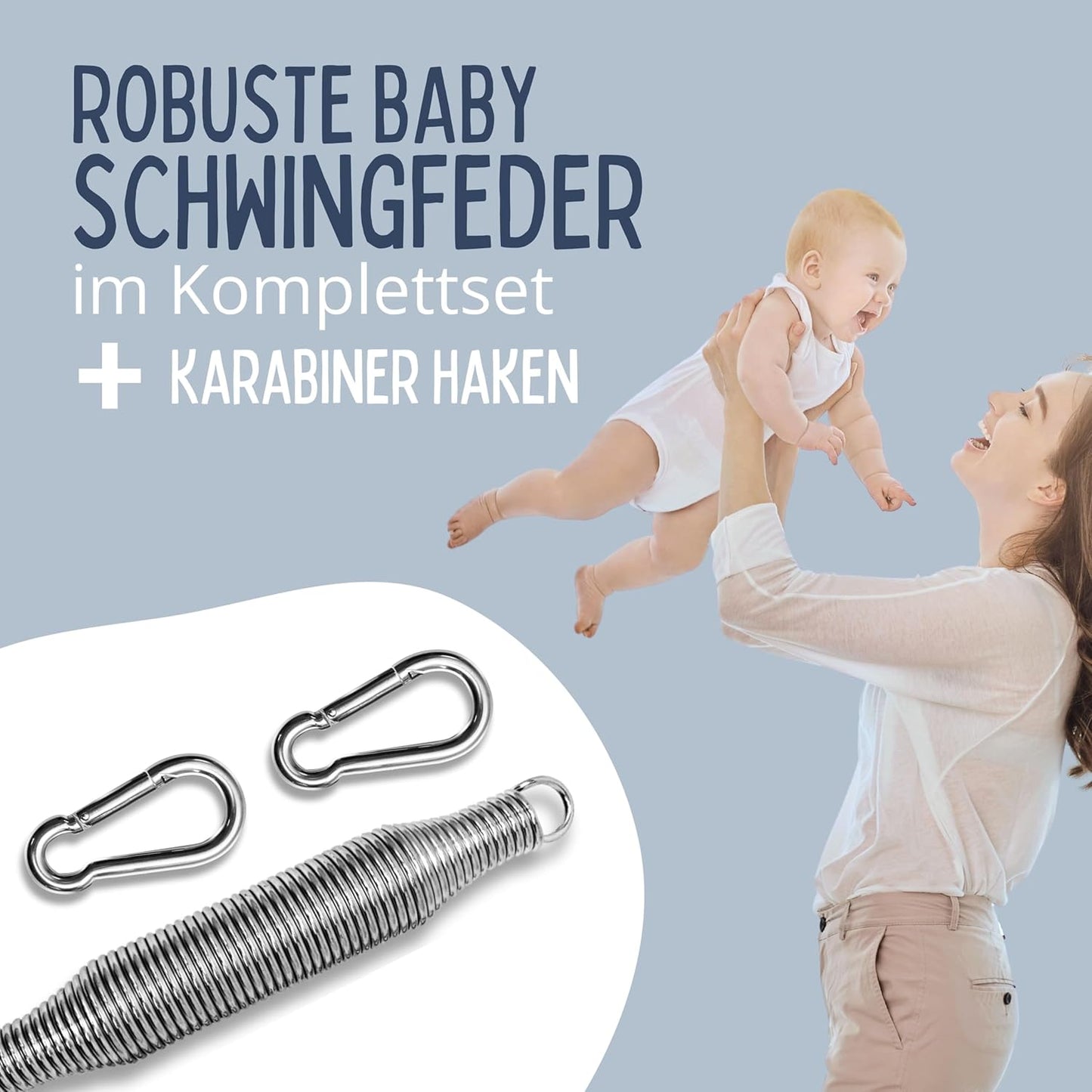 Schwingfeder-Set für Babywiege mit Karabinern