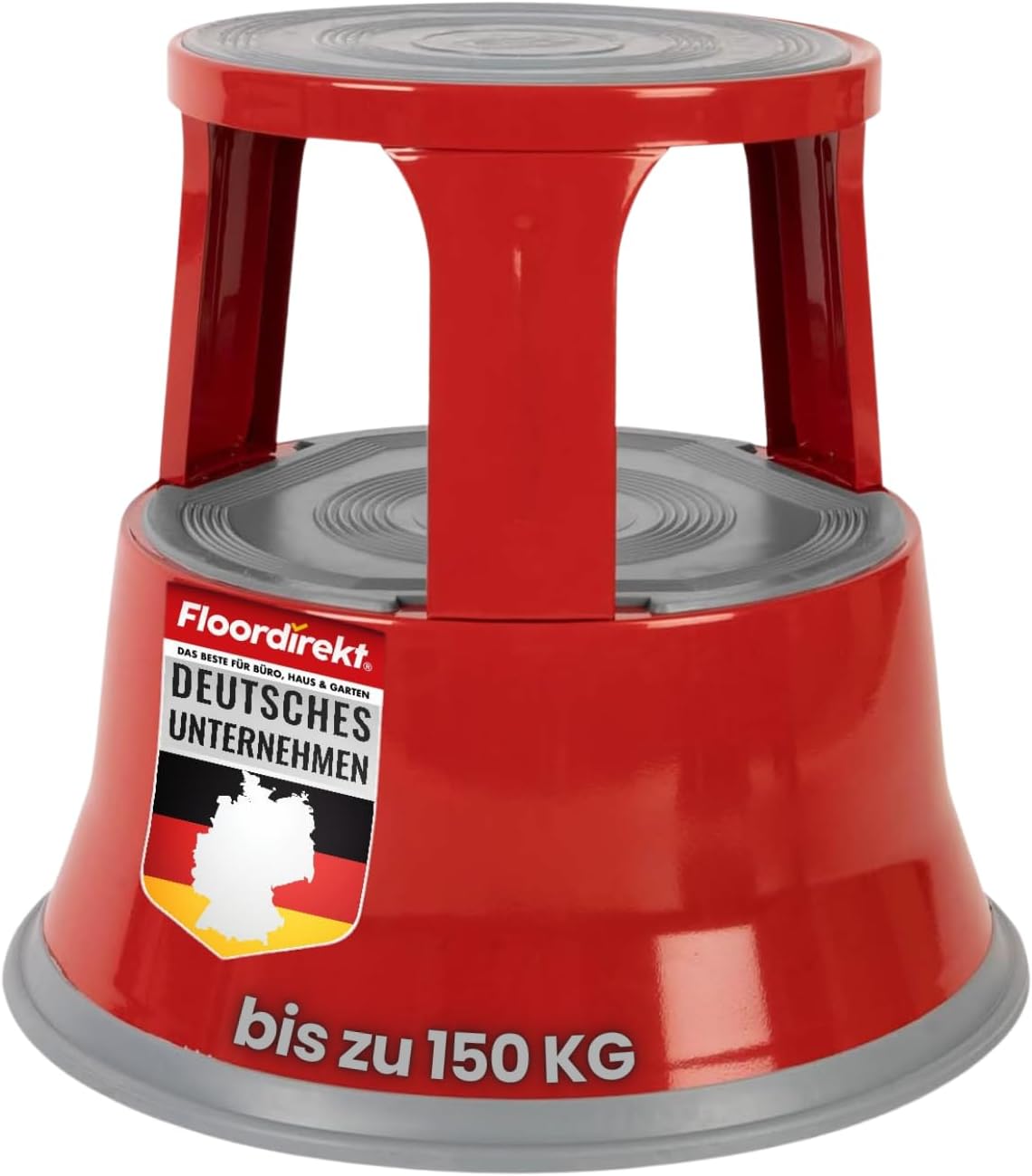 Rollhocker/Elefantenfuss, Rot Metall