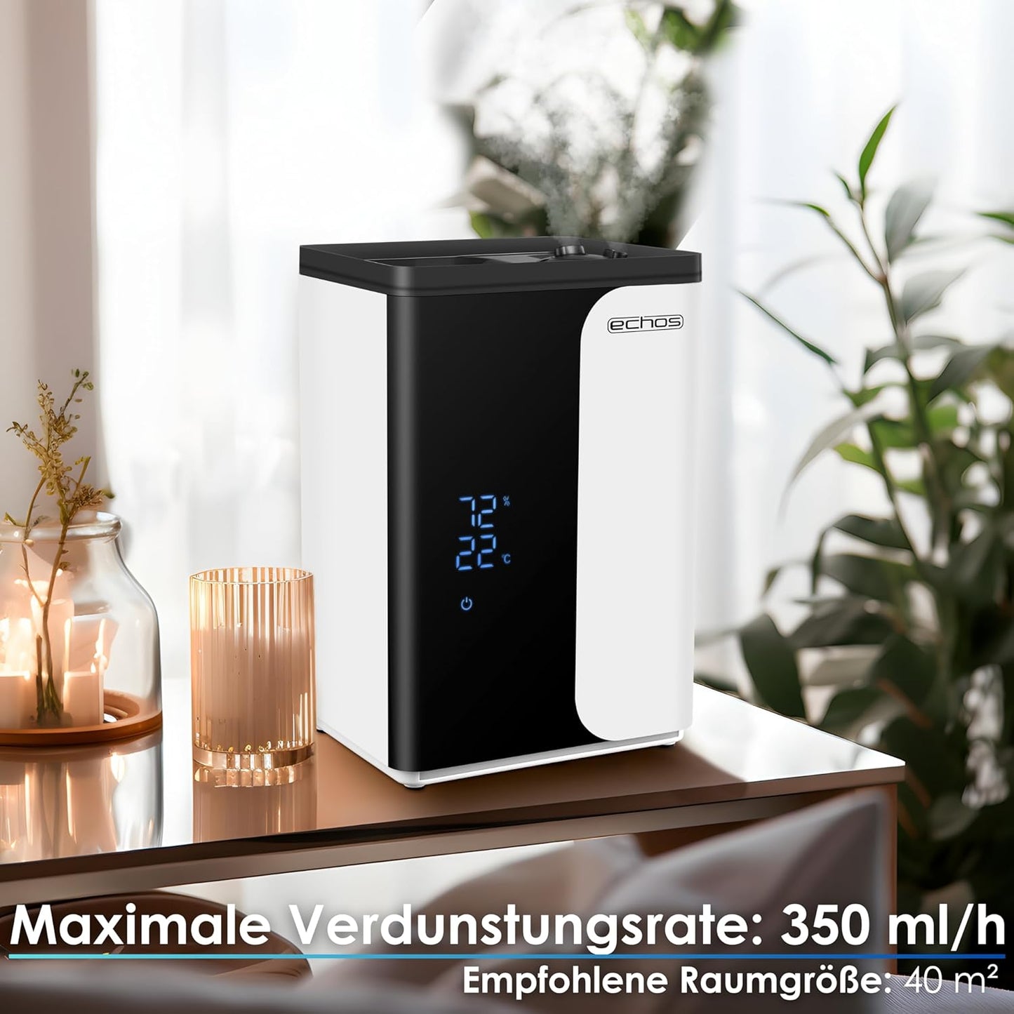 Smart Luftbefeuchter mit HEPA-Filter und App-Steuerung