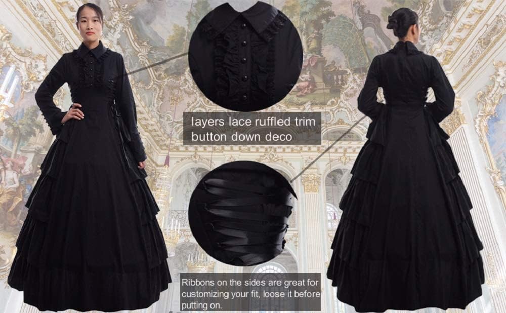 Viktorianisches Gothic-Renaissance-Kleid, XXL
