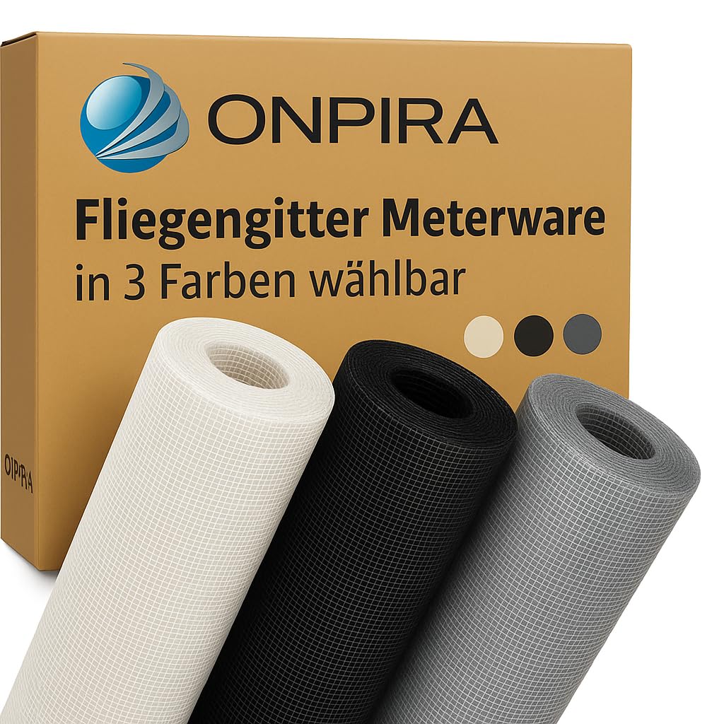 Fliegennetz Meterware für Fenster & Türen, Weiss 150cm x 10m