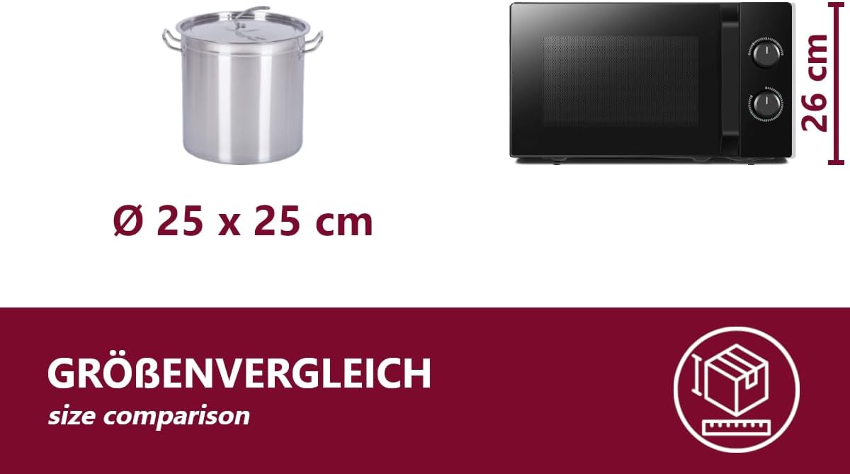 Grosser Suppentopf für alle Herdarten (15L, Edelstahl), 25x25cm (15L)