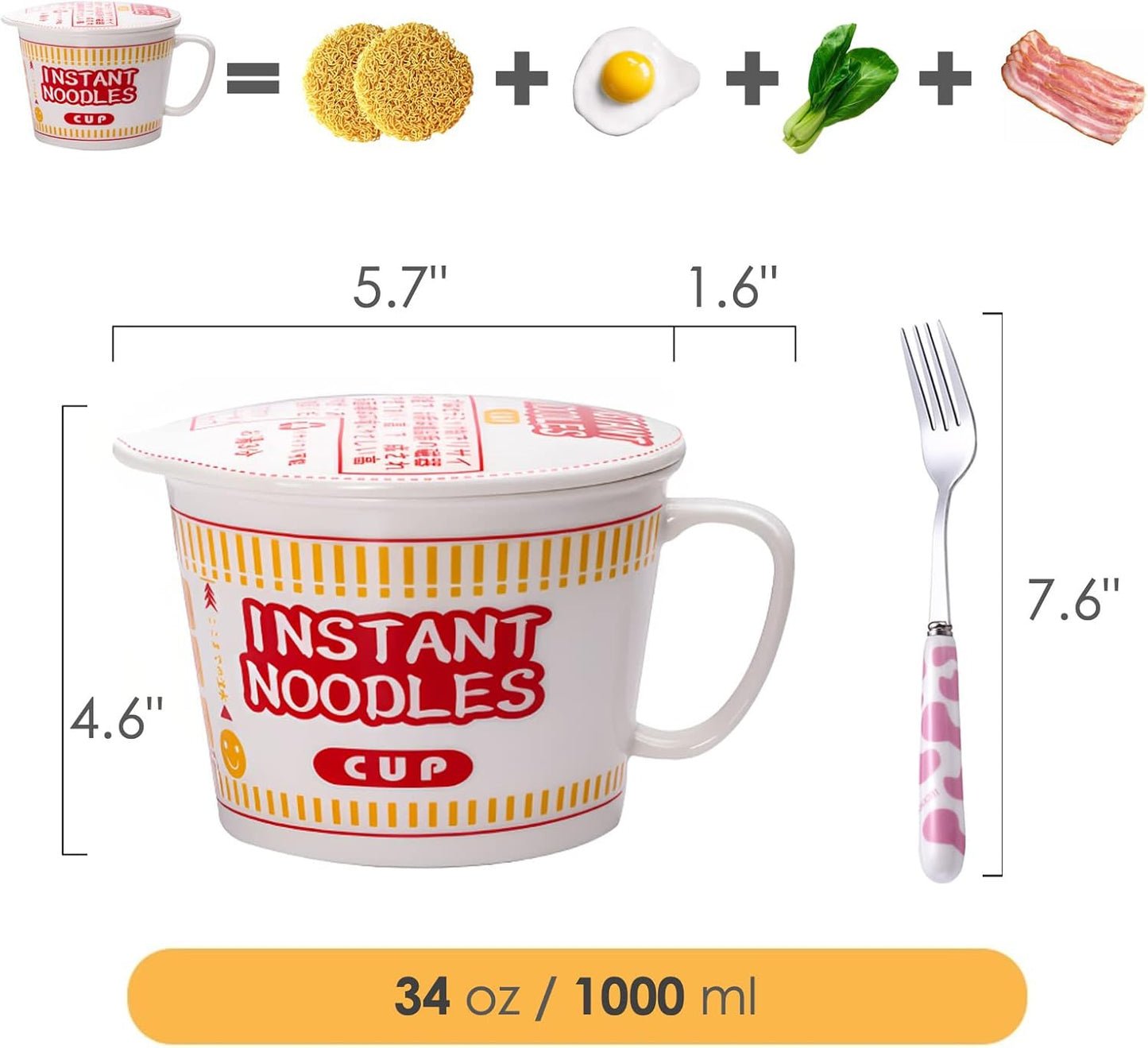 Ramen-Schüssel mit Deckel, Rot
