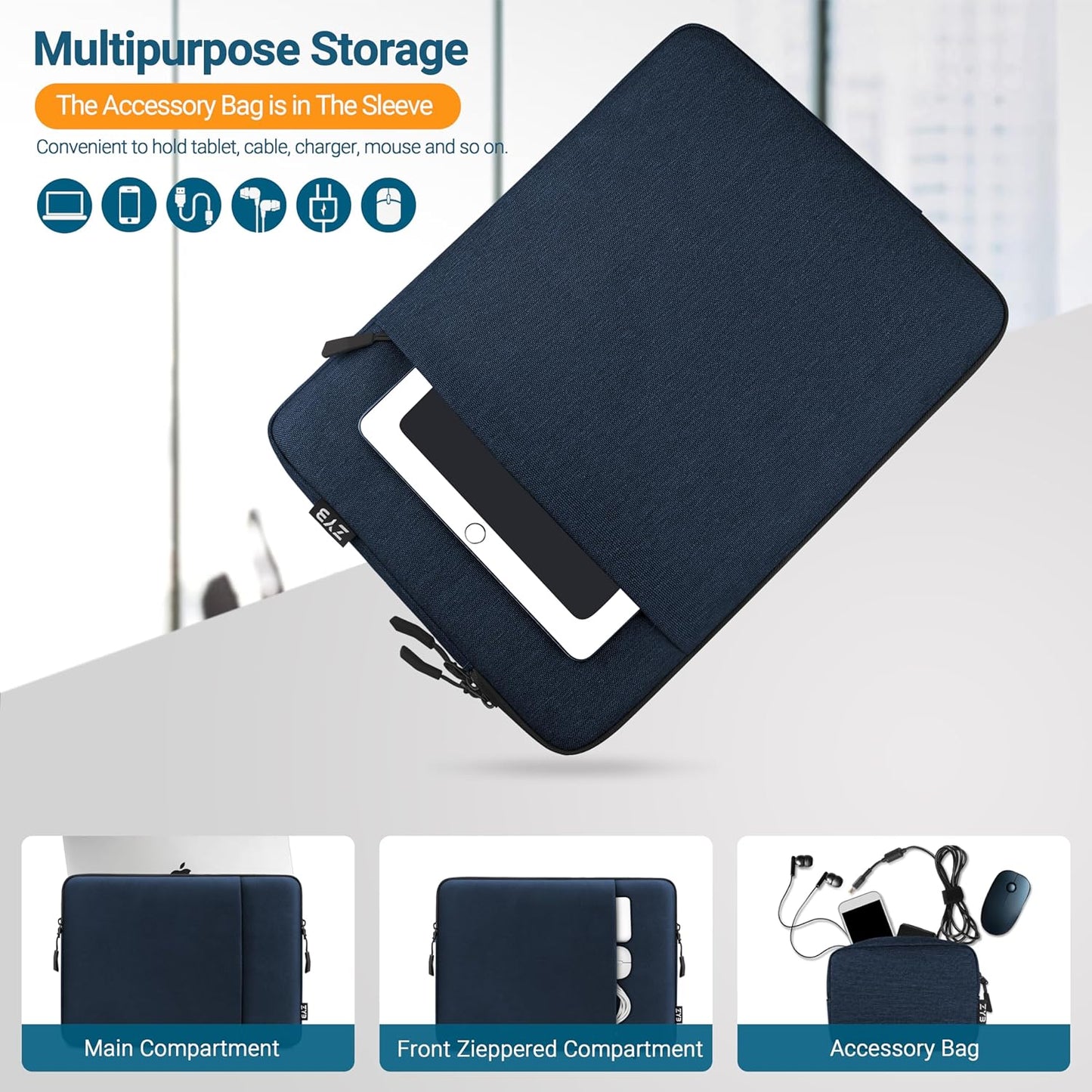 Laptoptasche mit Zubehör Tasche, 16 Zoll für MacBook Pro 16/16" Laptop Blau