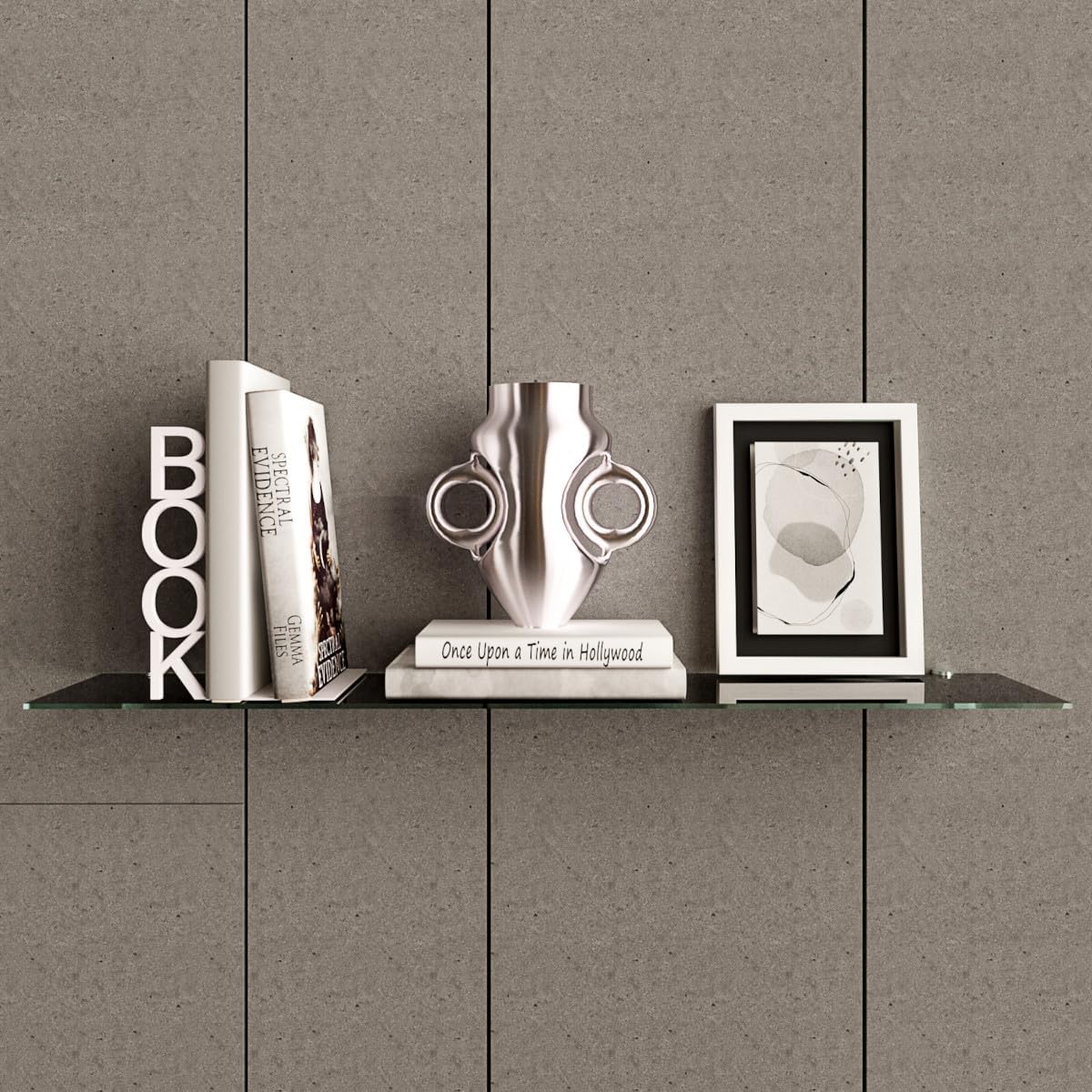 Glasregal mit Sicherheitsglas und Halterung (60x13 cm), 60 cm Schwarz
