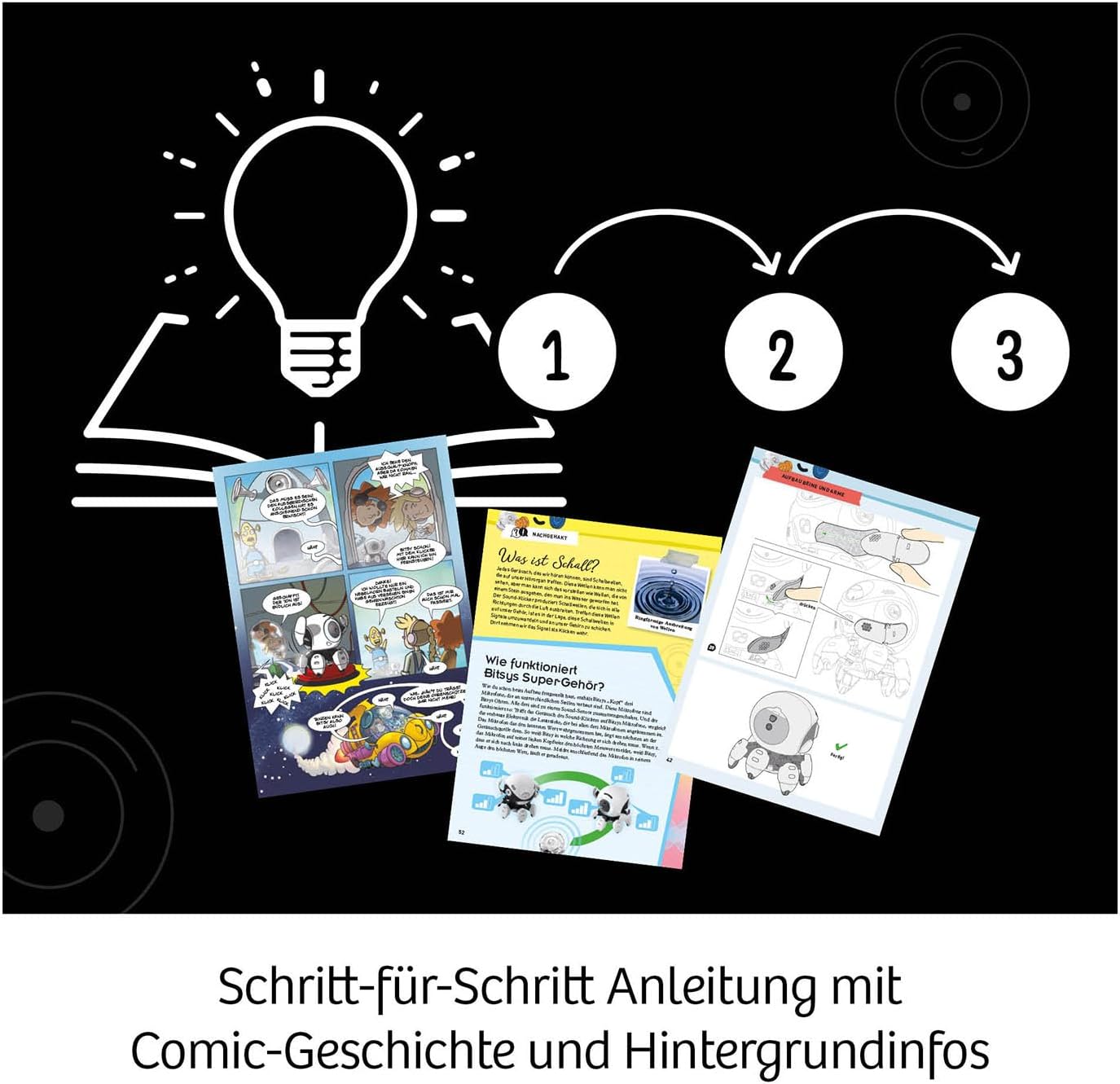 Robo-Freund Bitsy mit Sound-Steuerung, Bitsy mit mehrsprachiger Anleitung