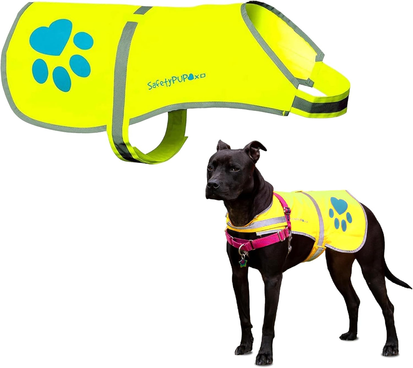 Hunde-Warnweste, Gross Neon Gelb