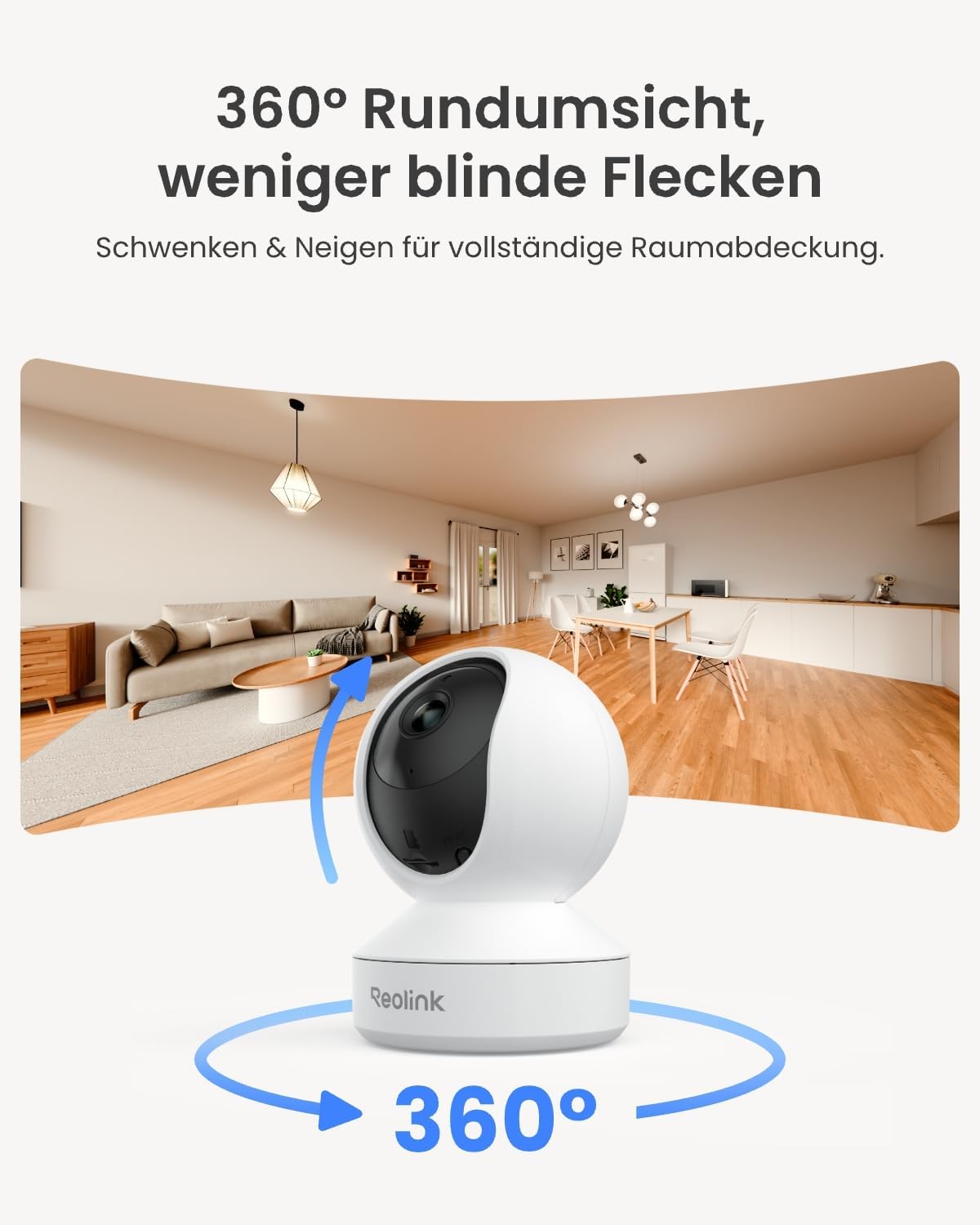 2K 4MP WLAN Überwachungskamera mit Personen-/Tier-/Weinen-Erkennung und Auto-Tracking, 4MP