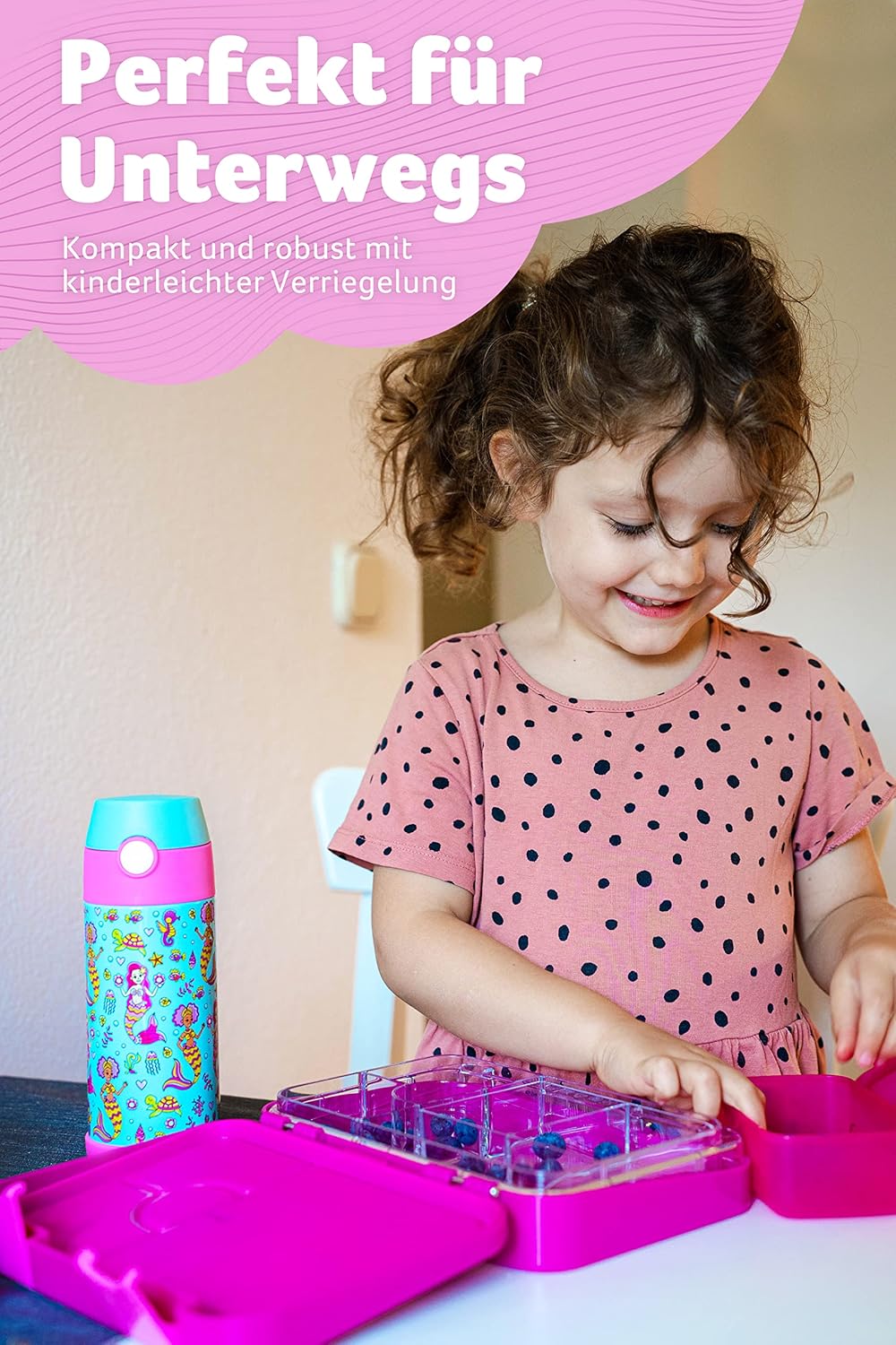 Brotdose für Kinder mit 6 Fächern, Einhorn