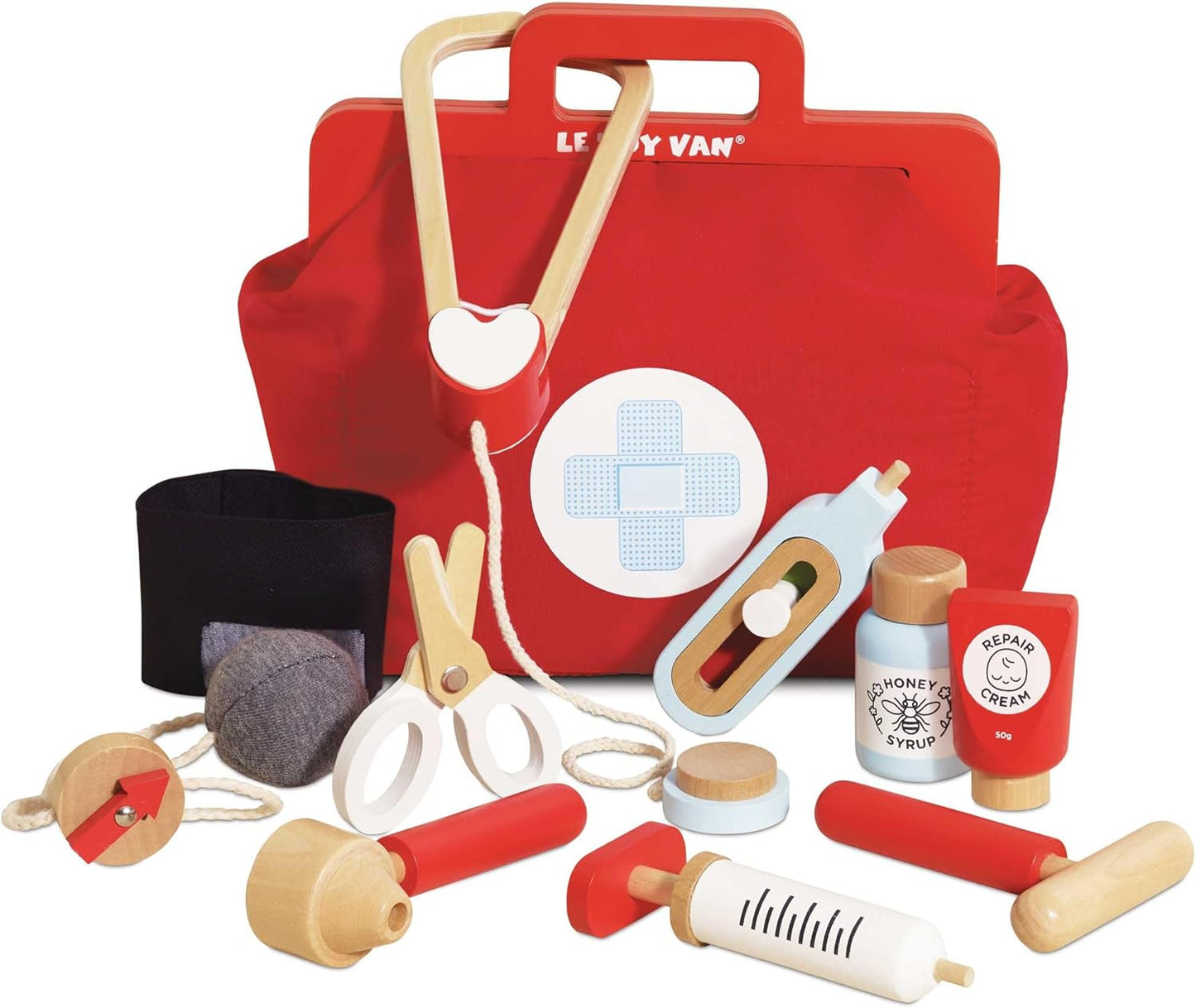 Arzt-Spielset aus Holz, Mehrfarbig