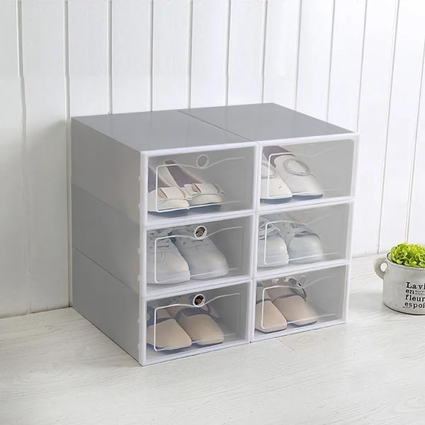 Stapelbares Schuhboxen-Set, Grau