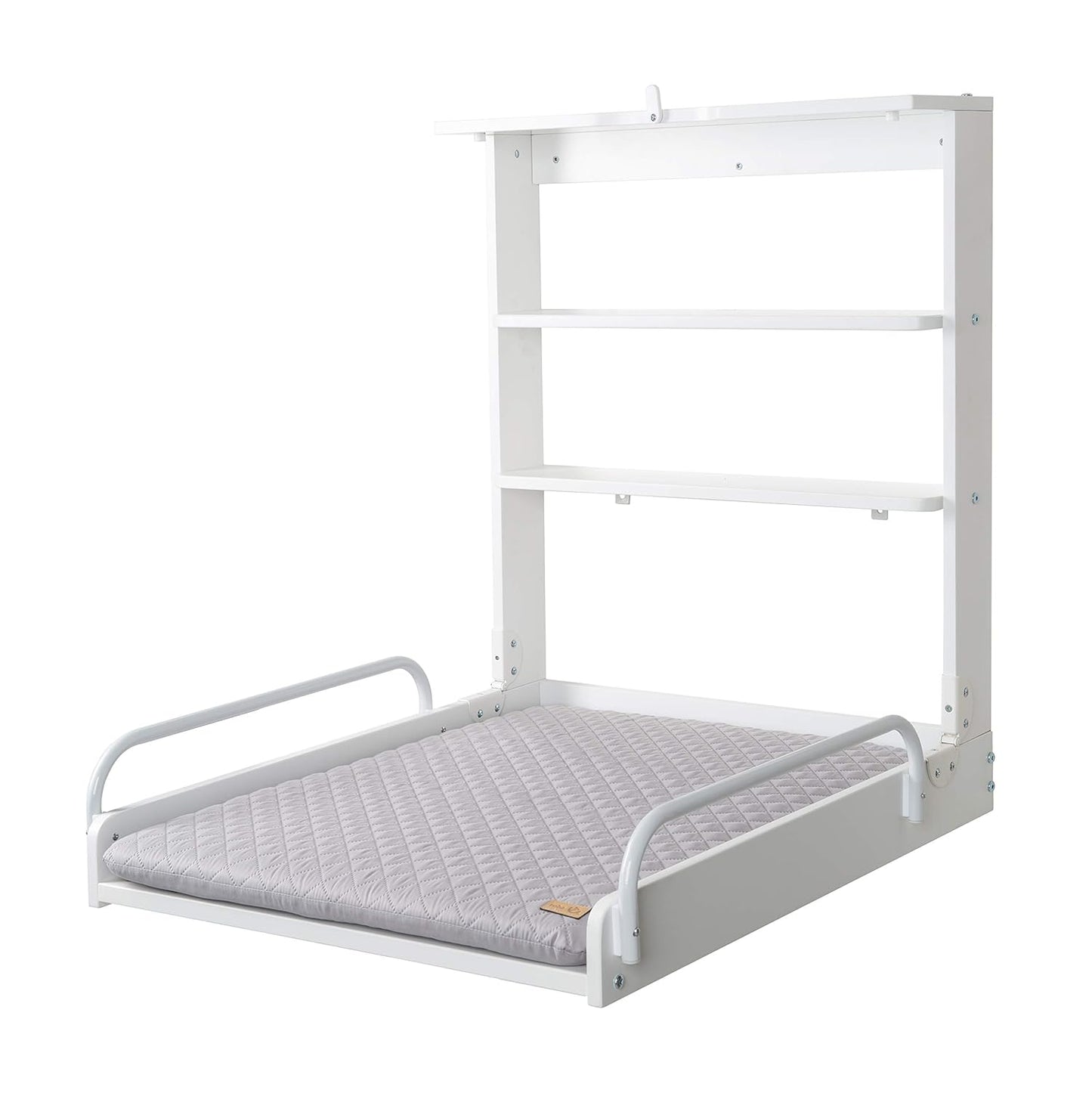 Klappbares Wandwickelregal, Weiß / Roba Style Grau