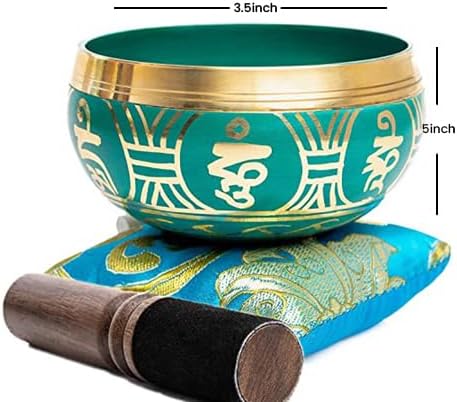 Tibetisches Klangschalen-Set mit Tasche, Turquoise