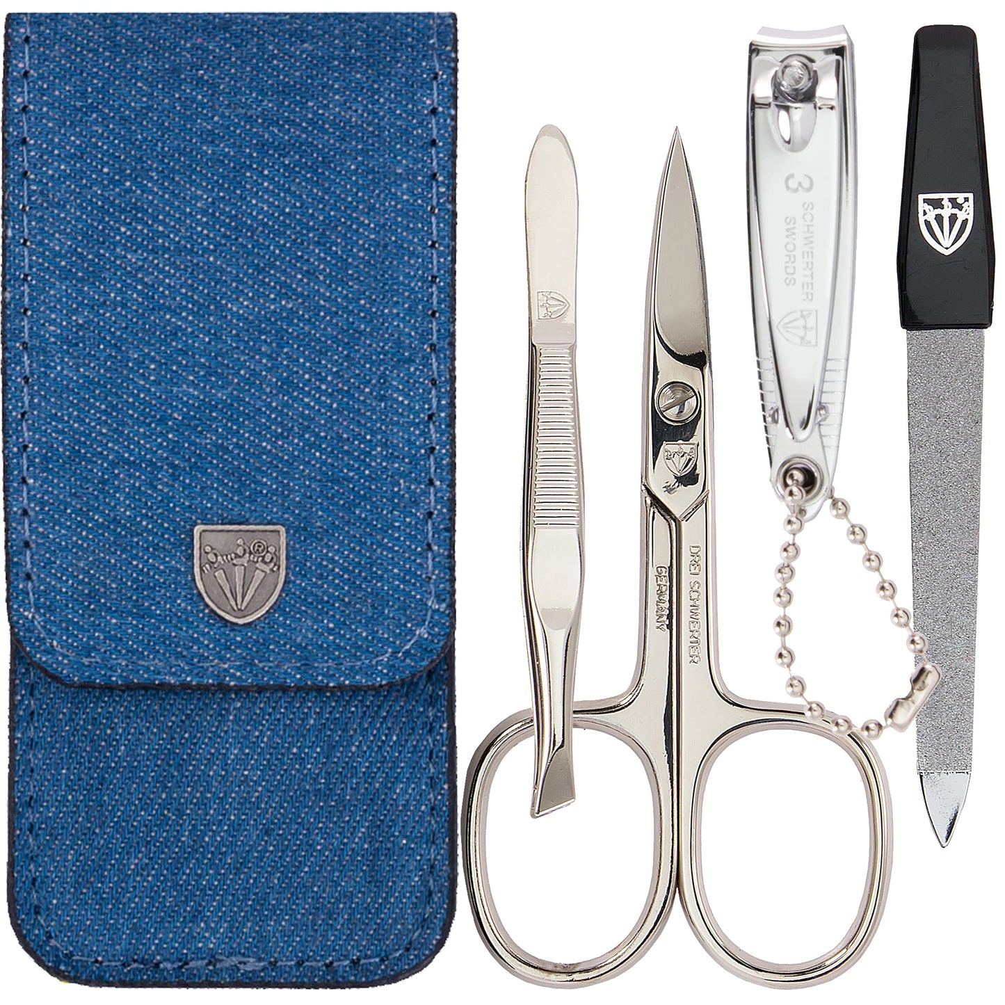 4-teiliges Nagelpflegeset Capri, BLAU / TEXTIL-JEANS
