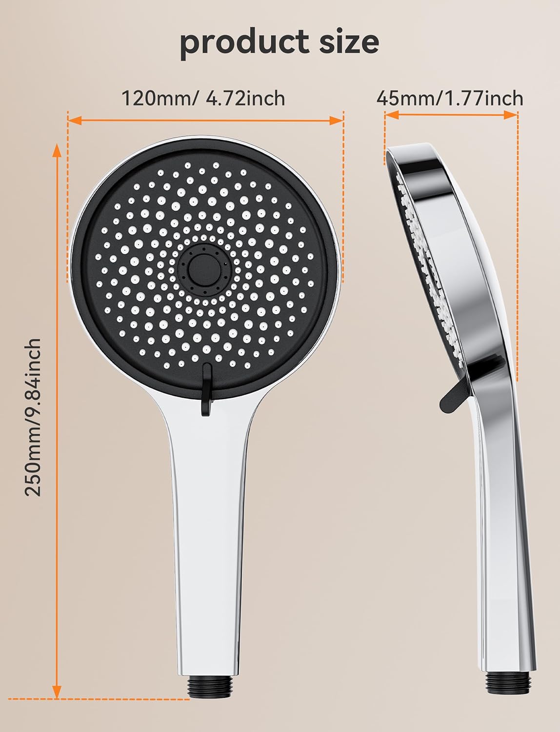 Duschkopf mit 1,5 m Schlauch, 120 Mm Duschkopf mit 1,5 M Schlauch