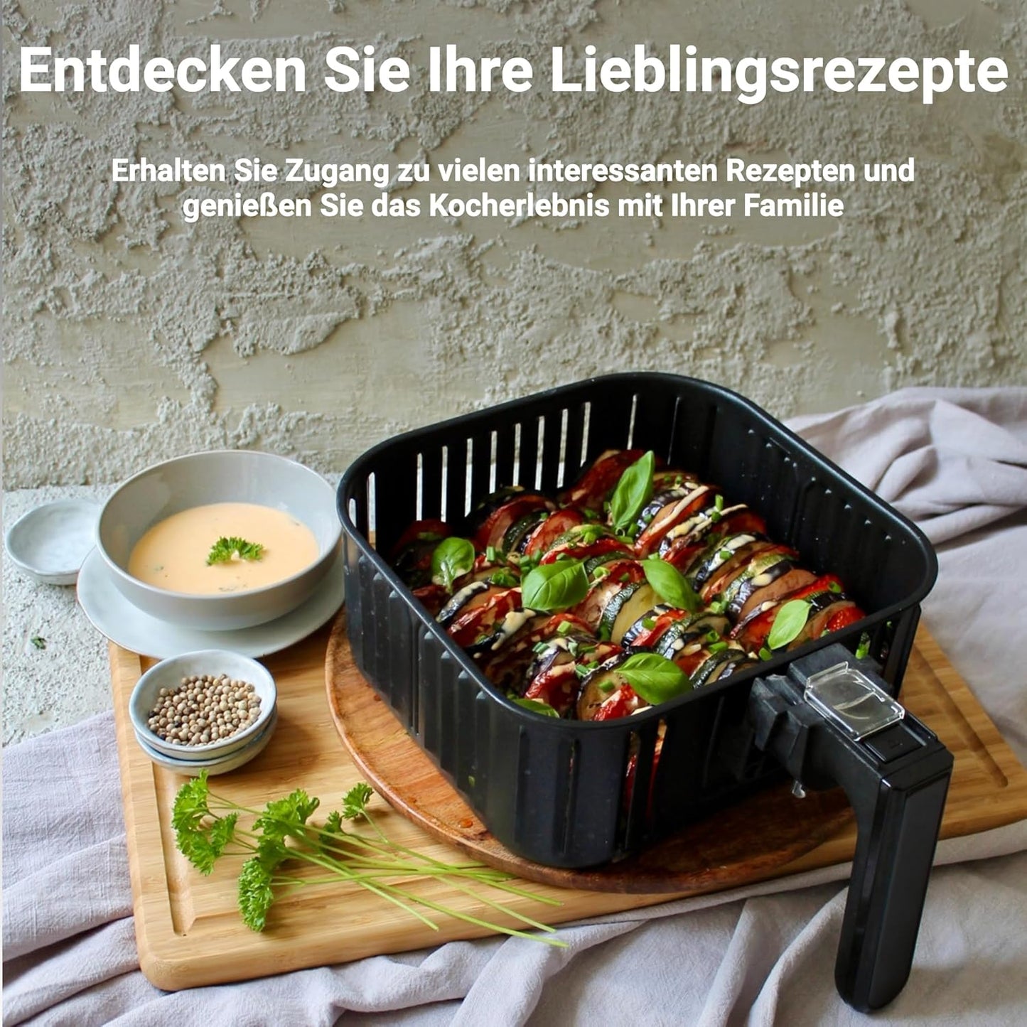 Heissluftfritteuse, 5,5 L Schwarz