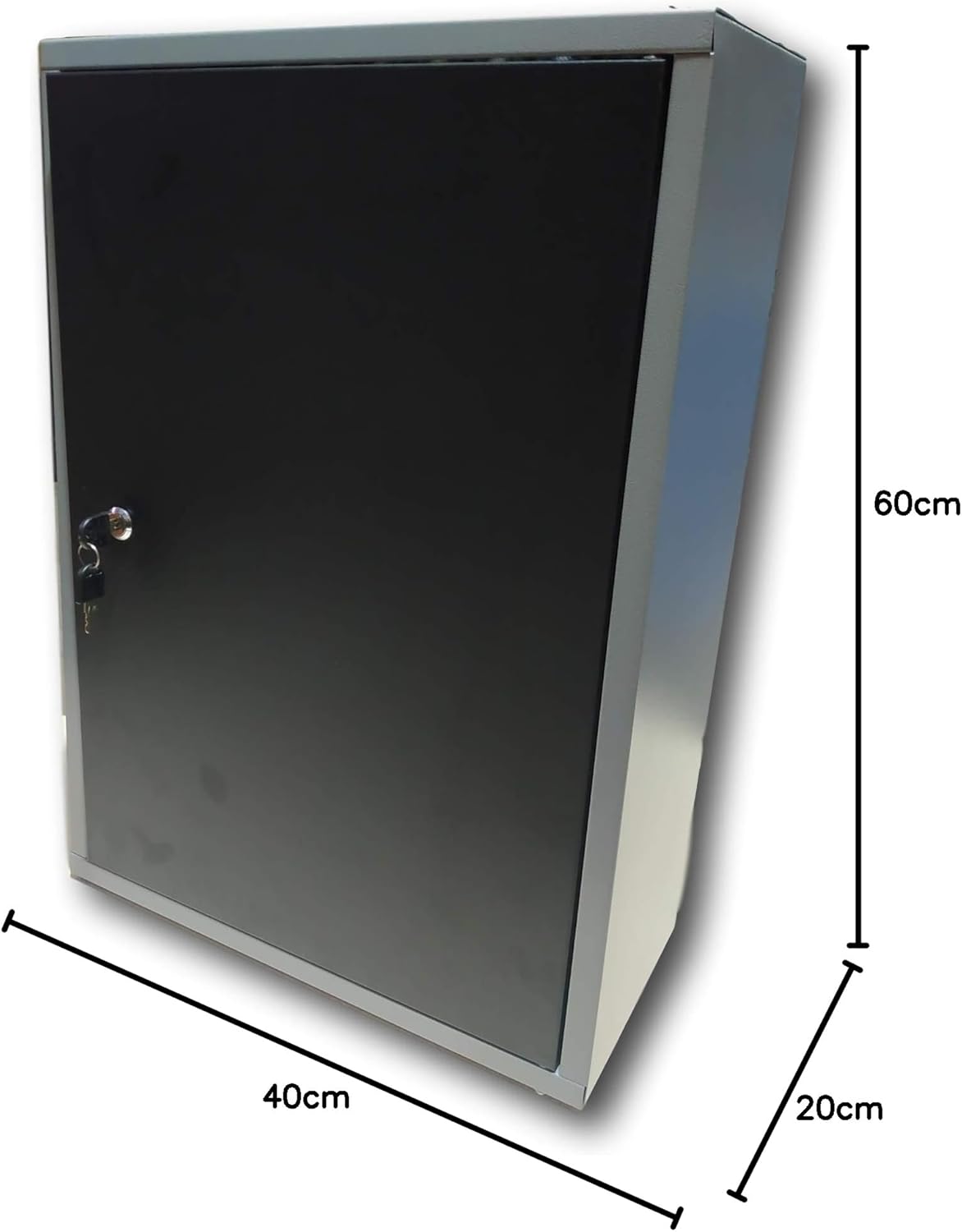 Werkzeugschrank MB01 mit Regalen und Schloss, Grau