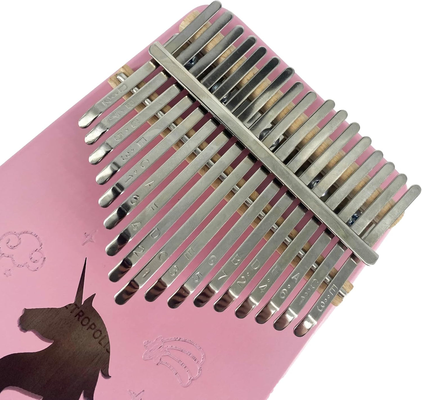 Kalimba mit Etui und Zubehör, Rosa