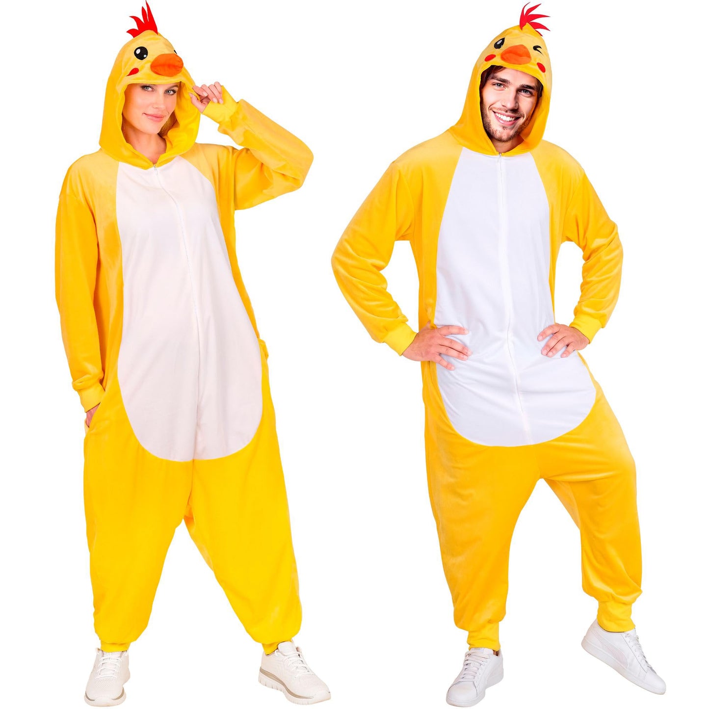 Huhn Jumpsuit Kostüm, Huhn Gelb S-M