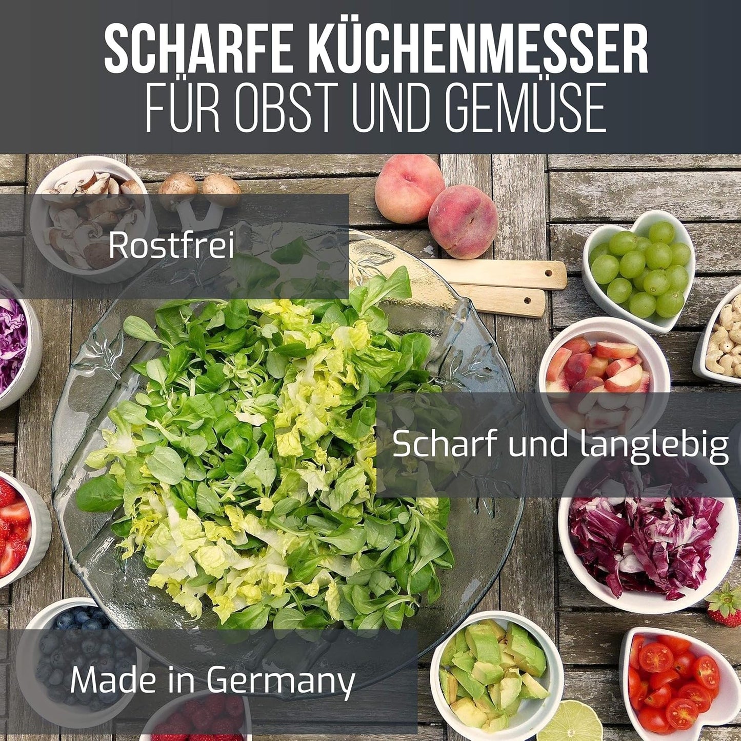 Premium Schälmesser-Set (gebogen & gerade), 2 2,5" / 3" gebogen - gerade