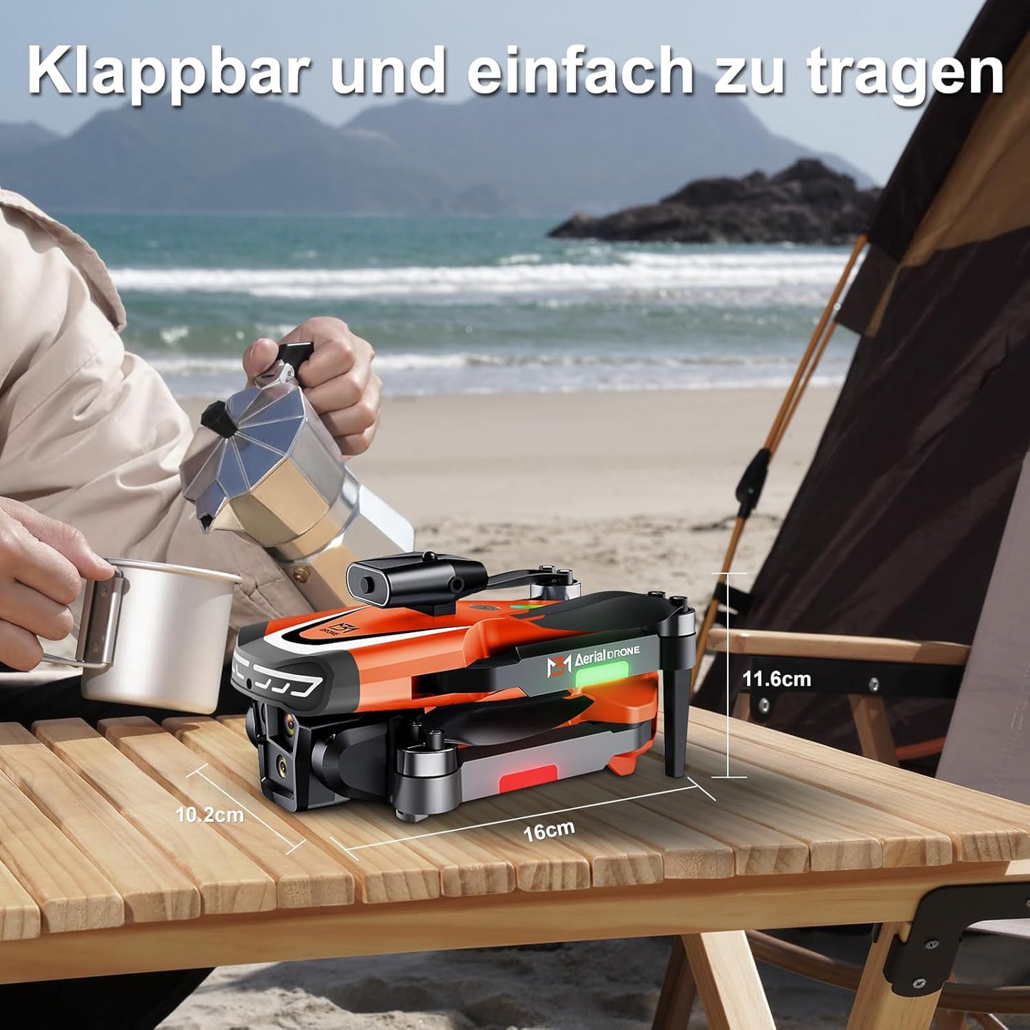 Drohne mit 4K-Kamera und 360° Hindernisvermeidung, Schwarz