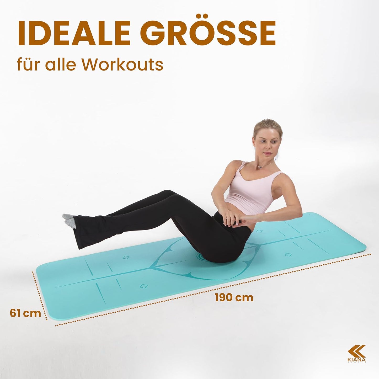 Rutschfeste Yogamatte, Dick (1,5 cm) Türkis