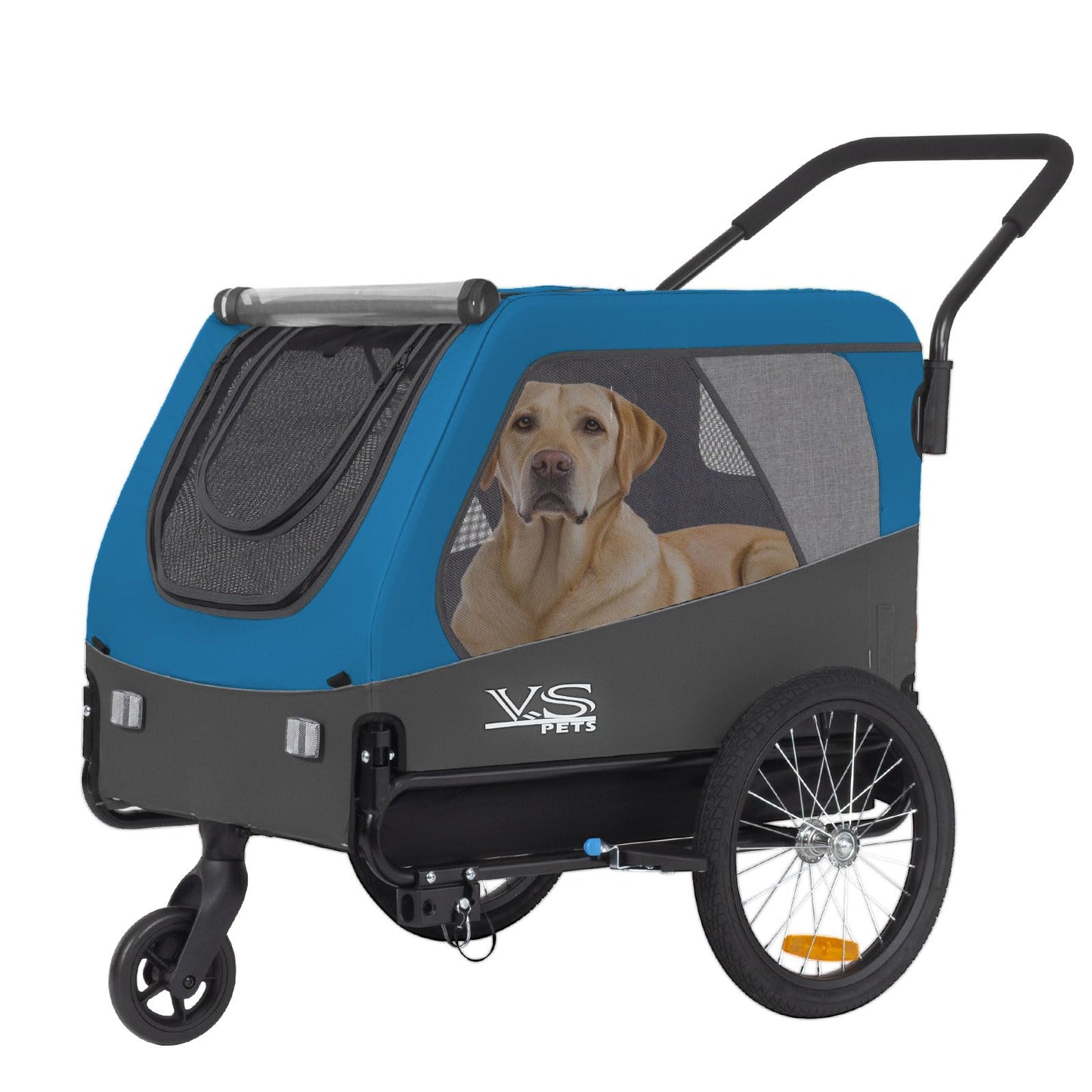2-in-1 Hundeanhänger & Jogger für Hunde bis 35kg, BLAU