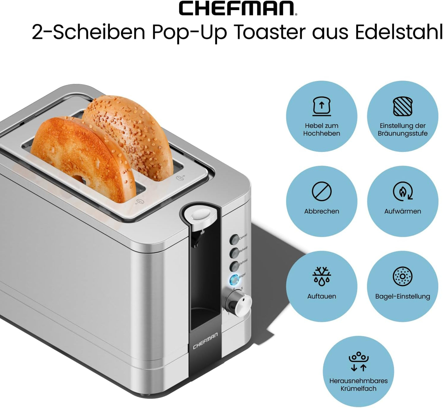Toaster mit herausnehmbarer Krümelschublade