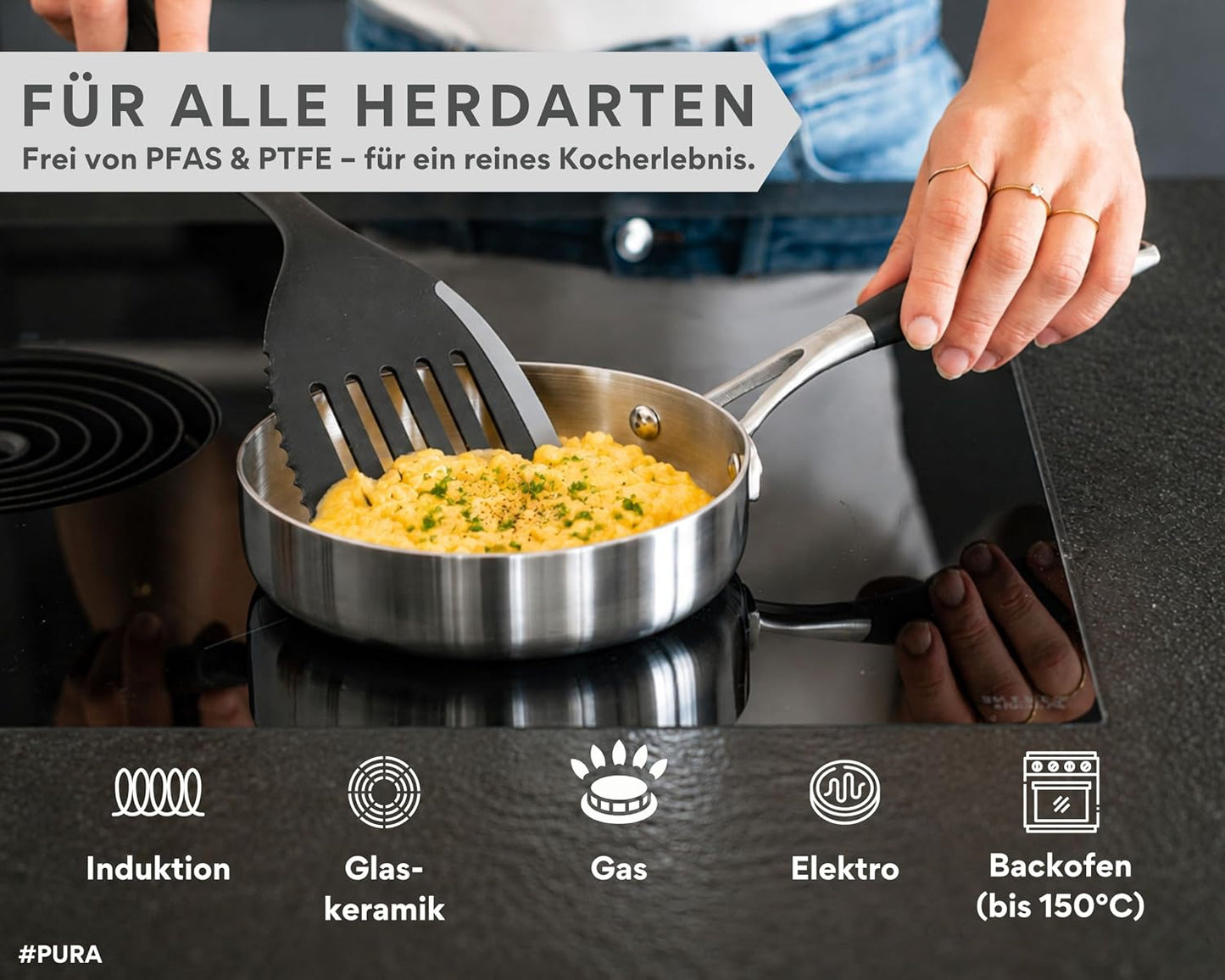 Pura Bratpfanne unbeschichtet für Induktion, Pura 16 cm