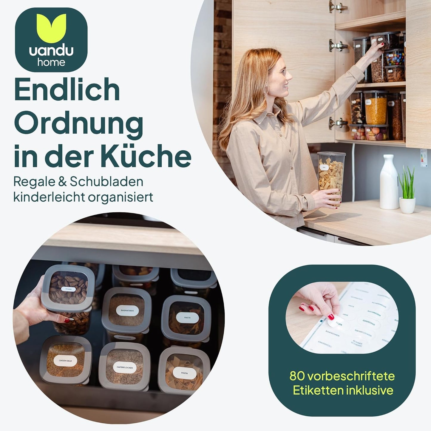 Vorratsbehälter-Set, 12x1750ml-grau
