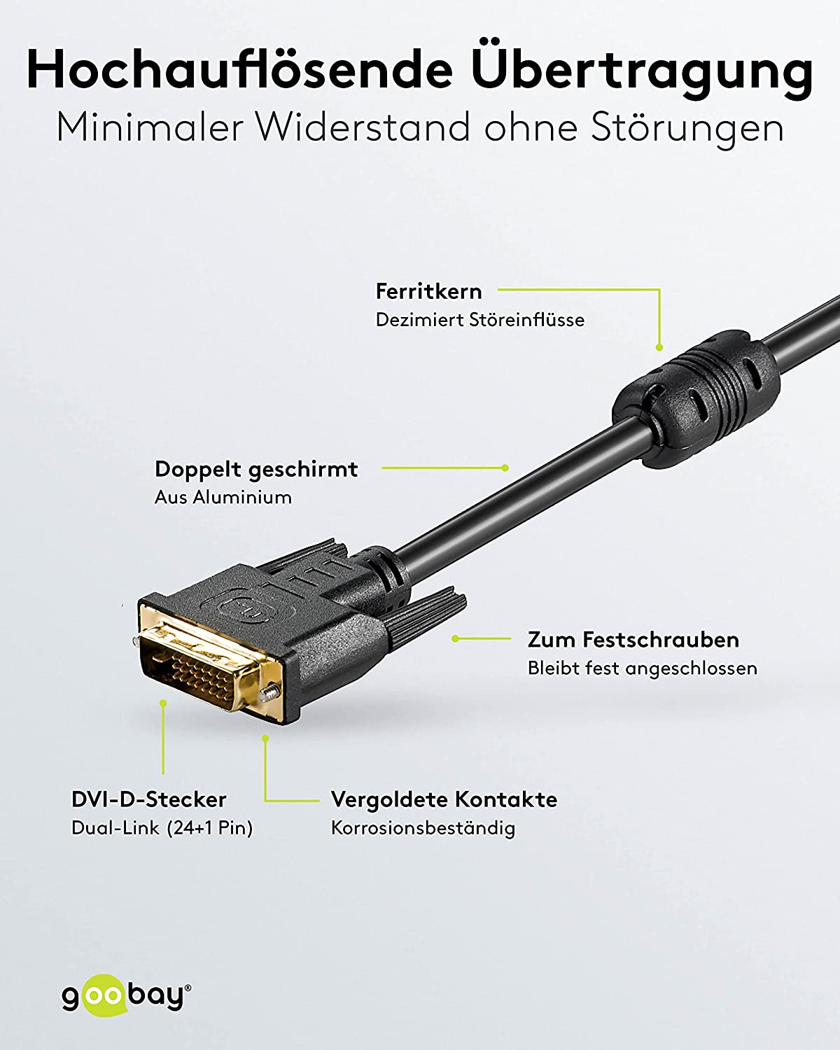 Kabel DVI-D > DVI-D, Dual Link 24+1, 10m