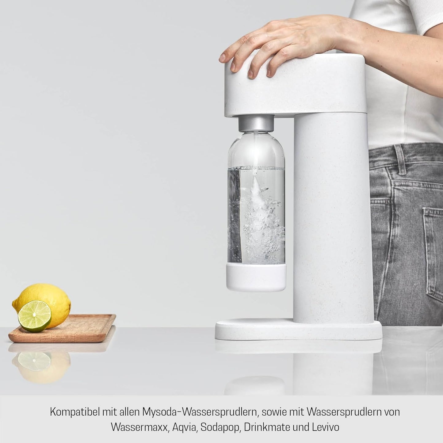 Wasserflasche für Wassersprudler, 2x1L, Weiss 1000 ml