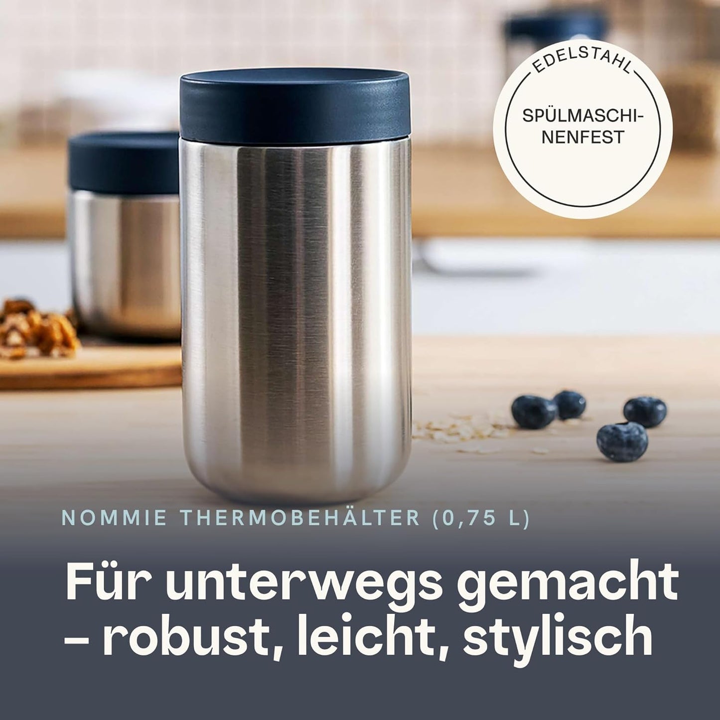Thermobehälter, Navy & Steel Large (750ml)