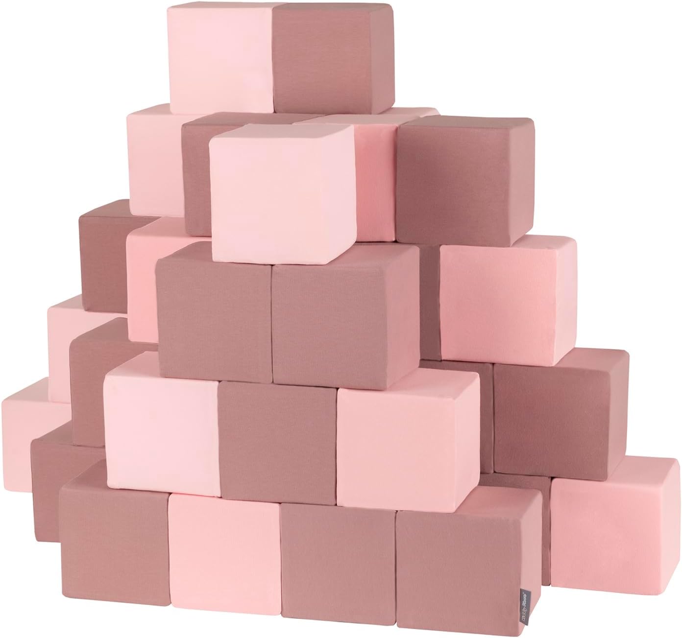 Schaumstoff-Würfelset für Babys (48 Stück), 48 Stücke Blöcke: Erikafarben/Pink