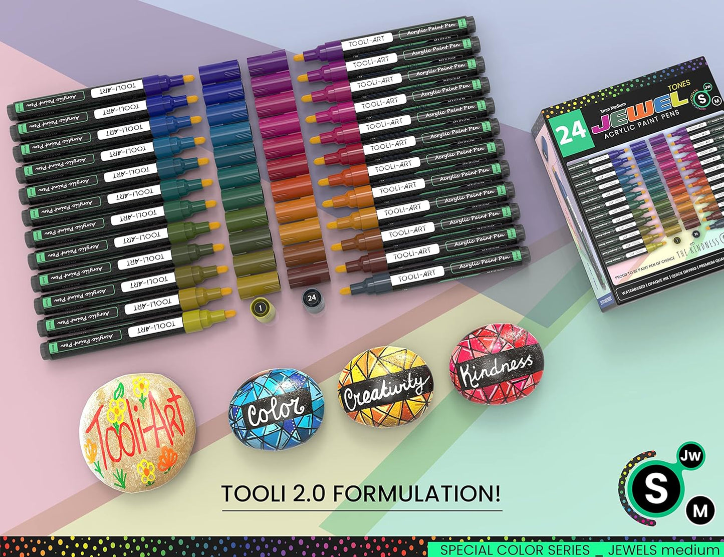 Juwel Mittel Acrylstifte Set für Steinmalerei, JUWEL MITTEL